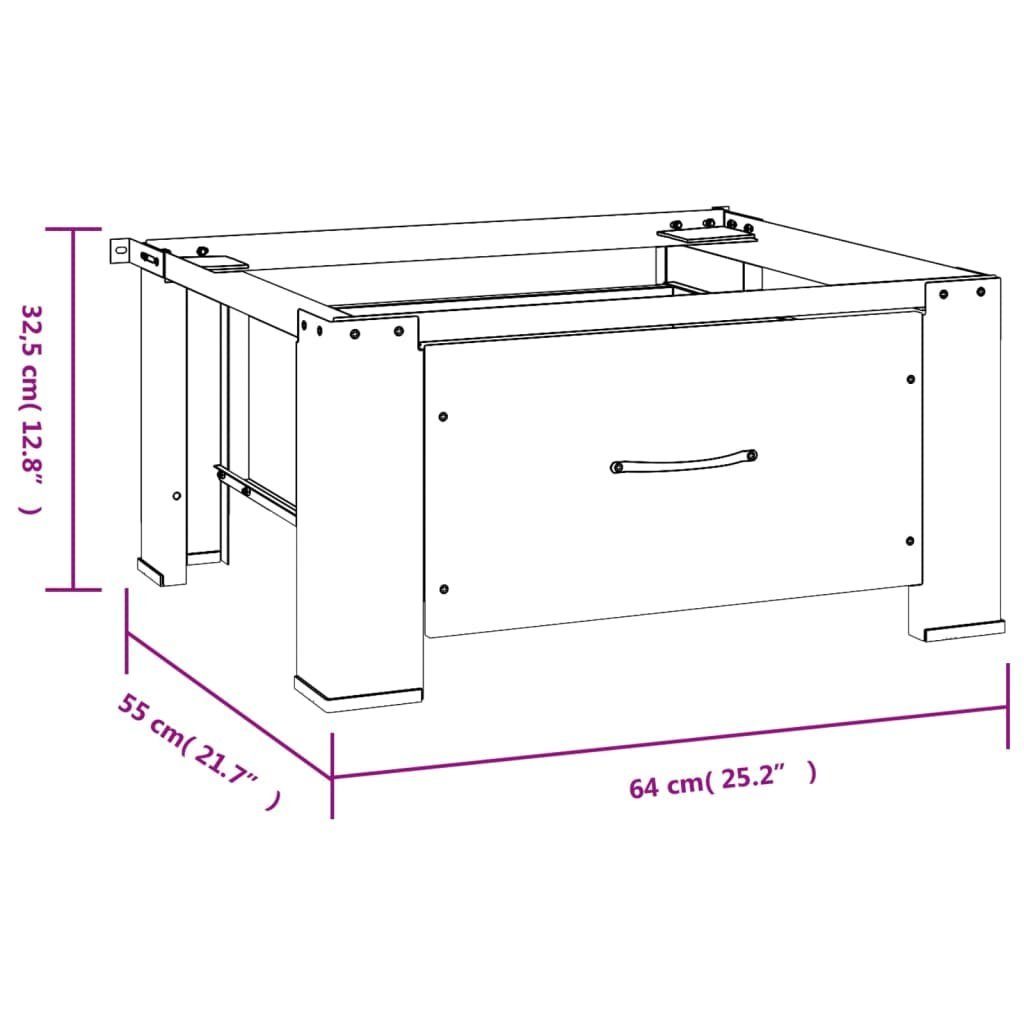 Schublade Waschmaschinen-Untergestell Waschmaschinenumbauschrank mit vidaXL Weiß