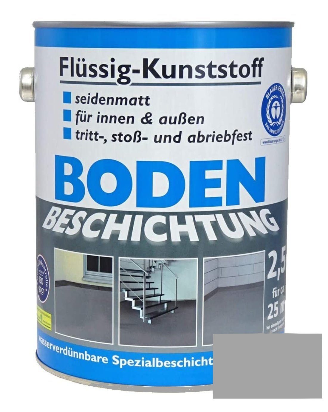 Wilckens Farben Bodenversiegelung, Flüssig-Kunststoff 2,5 L Bodenbeschichtung Platingrau - RAL 7036