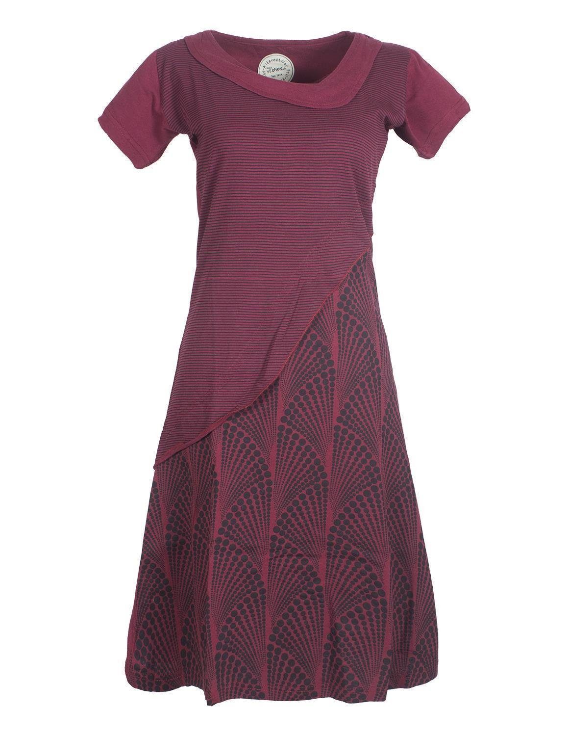 Vishes Tunikakleid Kurzarm Lagenlook Kleid Streifen günstig online kaufen