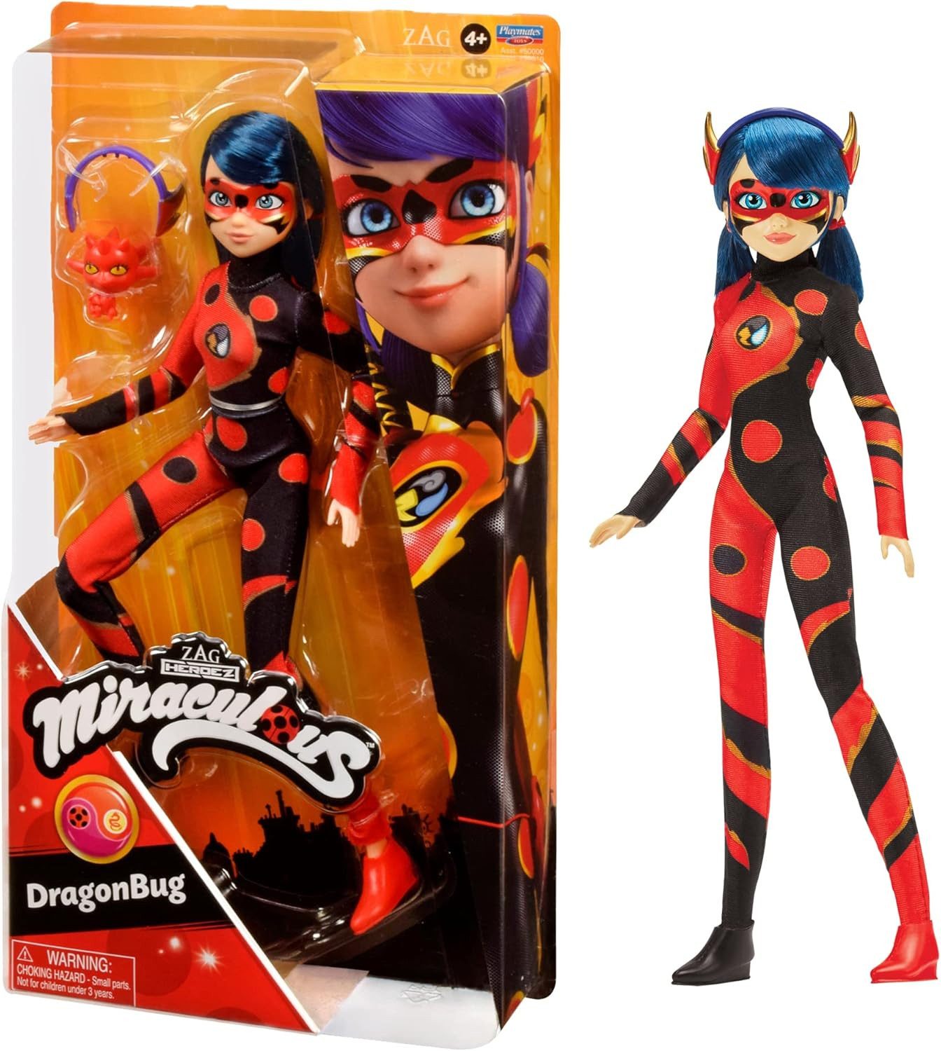 Bandai Anziehpuppe BANDAI Miraculous Ladybug Puppe Dragon Bug 26 cm Superhelden P50010