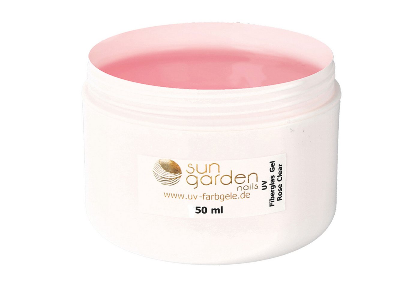 Sun Garden Nails UV-Gel 50ml UV Fiberglas Gel Rosé-Klar, Aushärtung: UV Gerät 2 Min. UV-LED Kombigerät 1 Min.