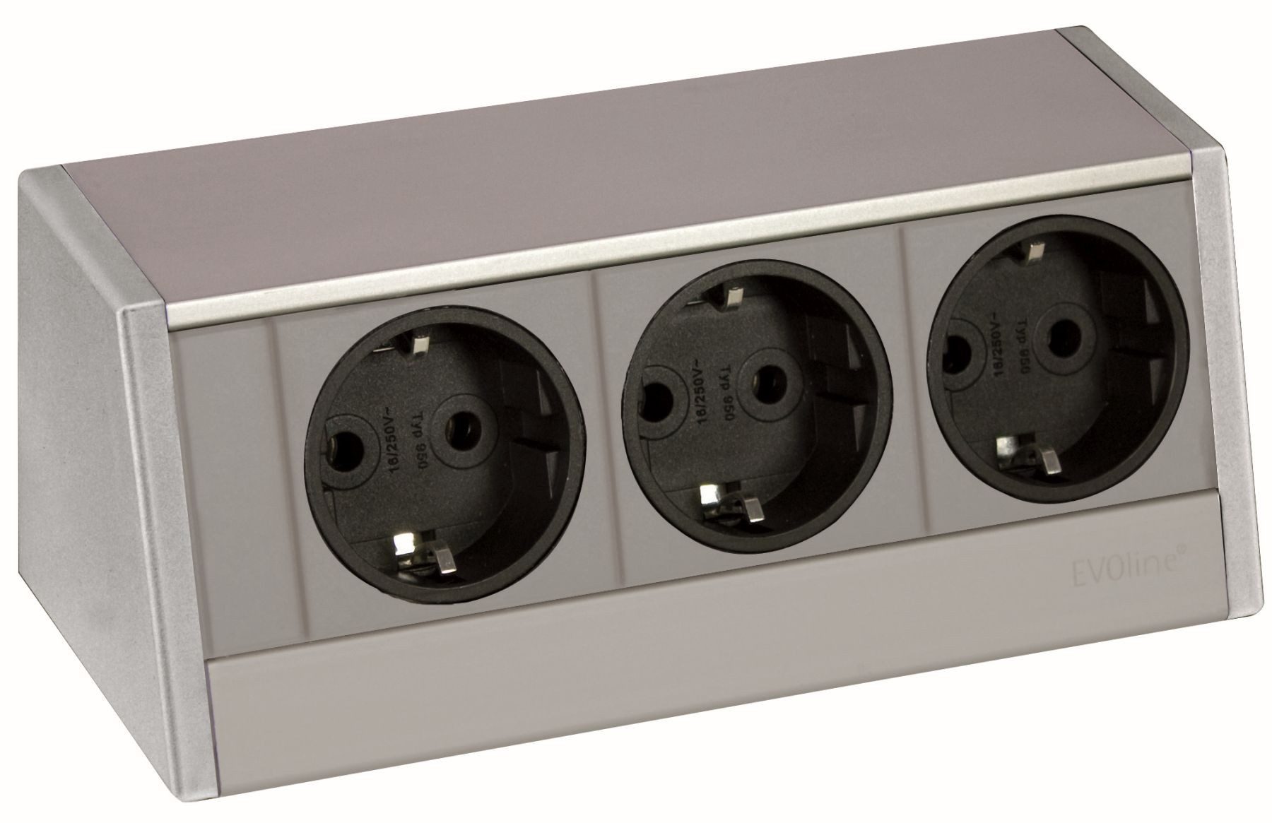 Schulte Elektrotechnik Küchensteckdose Evoline R-Dock 3-fach Steckdosenleiste Arbeitsplatte Mehrfachsteckdose (Kabellänge 2.50 m)