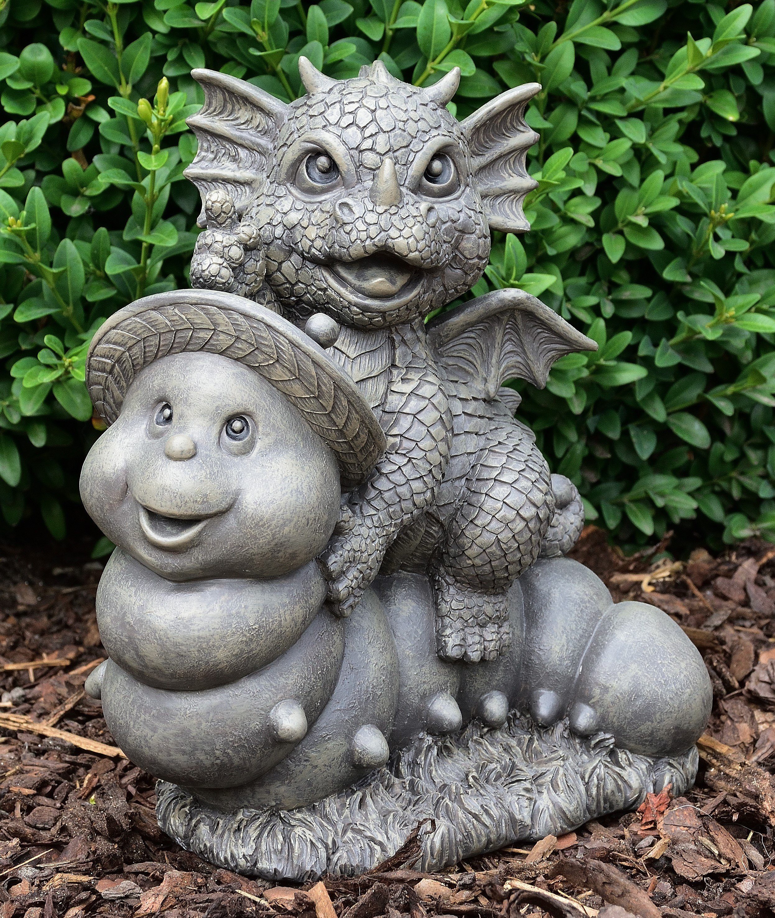 Garten Gartenfigur "Worm" Dekoration MystiCalls - Gartenfigur Drache Gartendrache