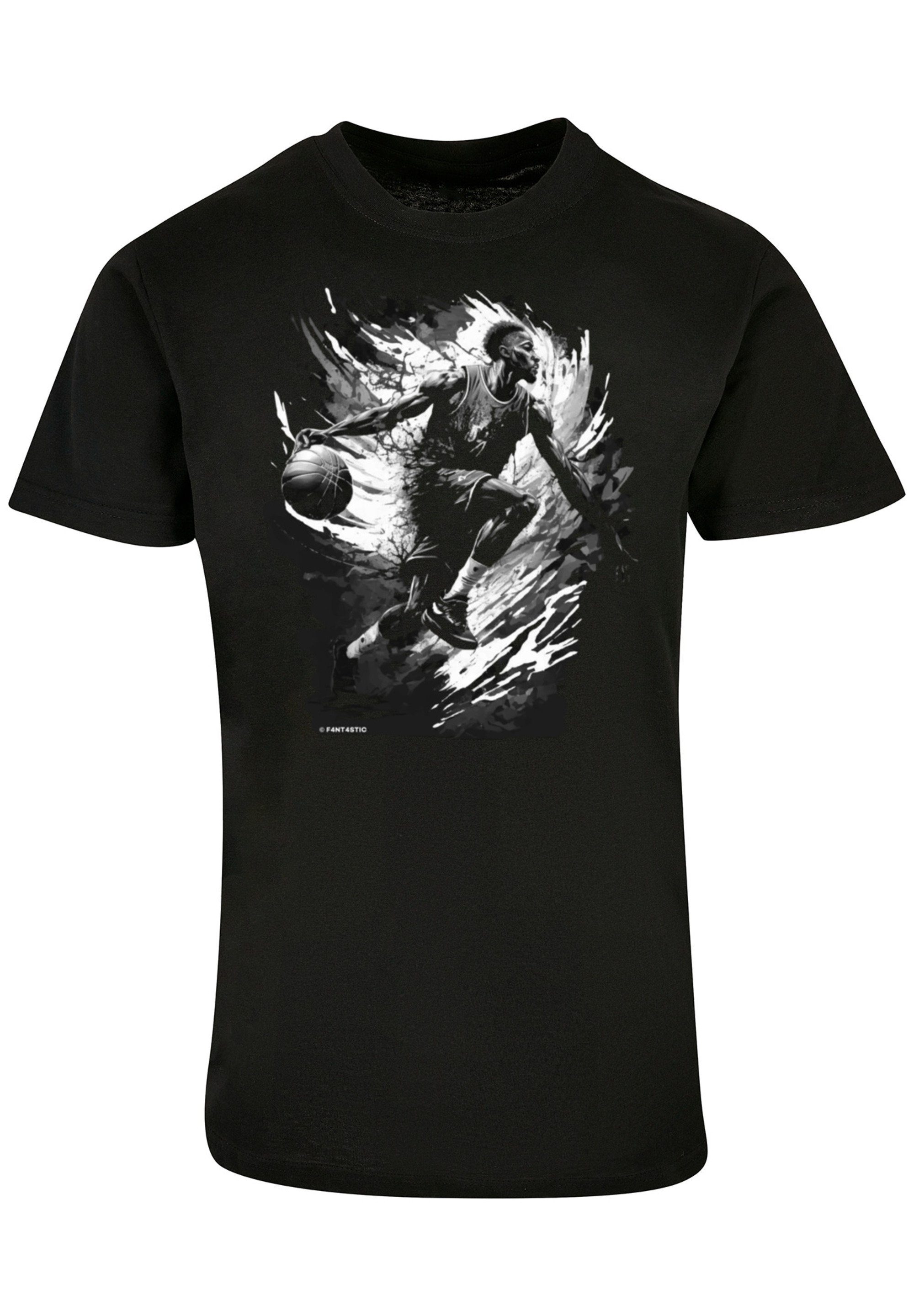 T-Shirt Basketball Sport F4NT4STIC UNISEX schwarz Print Splash