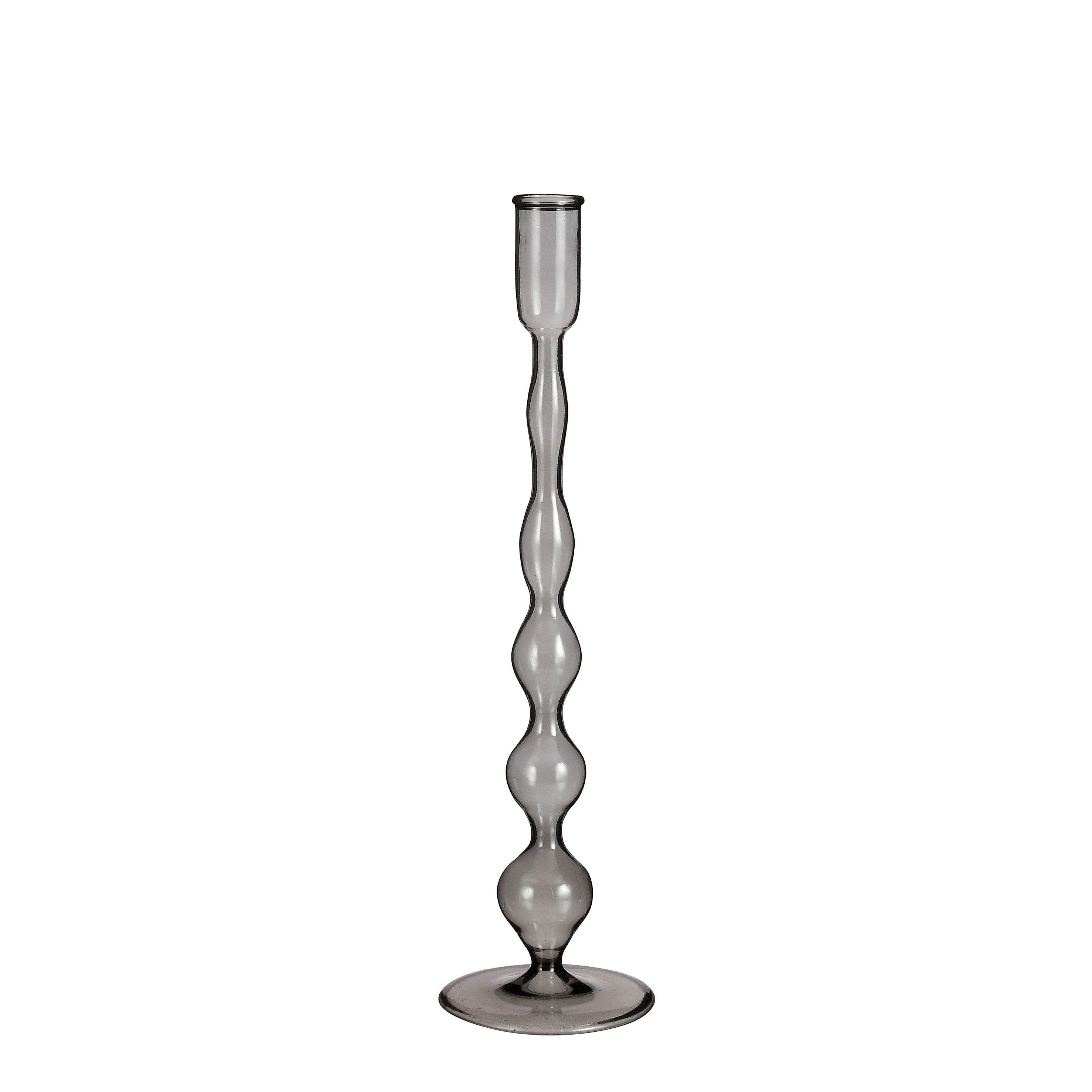 Mica Decorations Kerzenständer Mica Decorations Trent Kerzenstaender Glas d.grau - h33xd9cm
