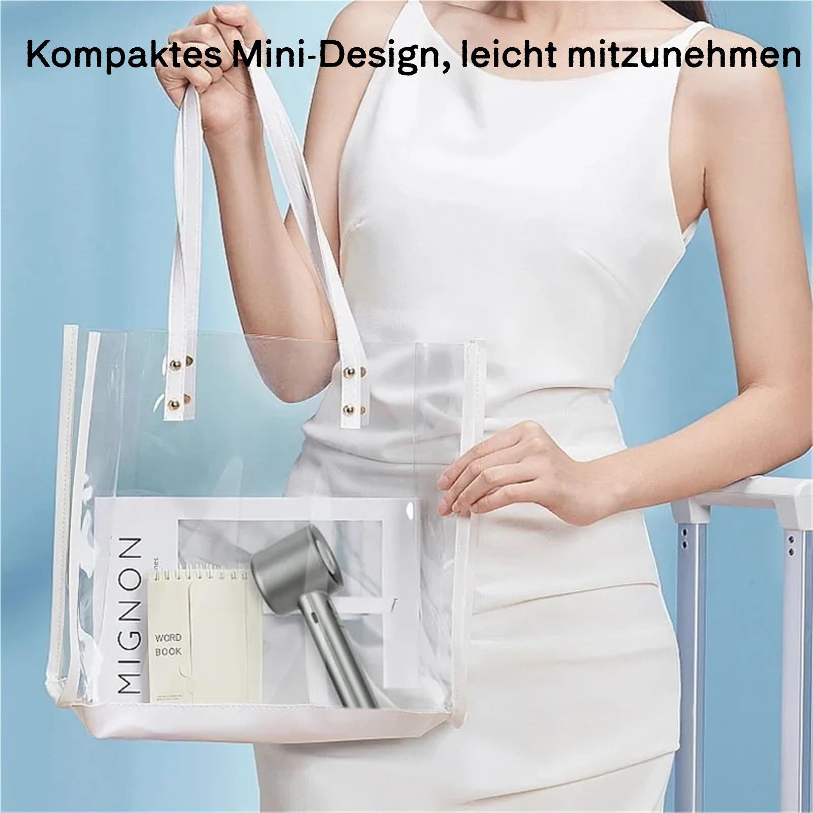 Bomiclss Handventilator Tragbar Turbo Hand Ventilatoren Mini Stark Ventilator Mit LCD Display, für Strand,Büro, Reise,Outdoor, Geschenk – Bild 5 von 5
