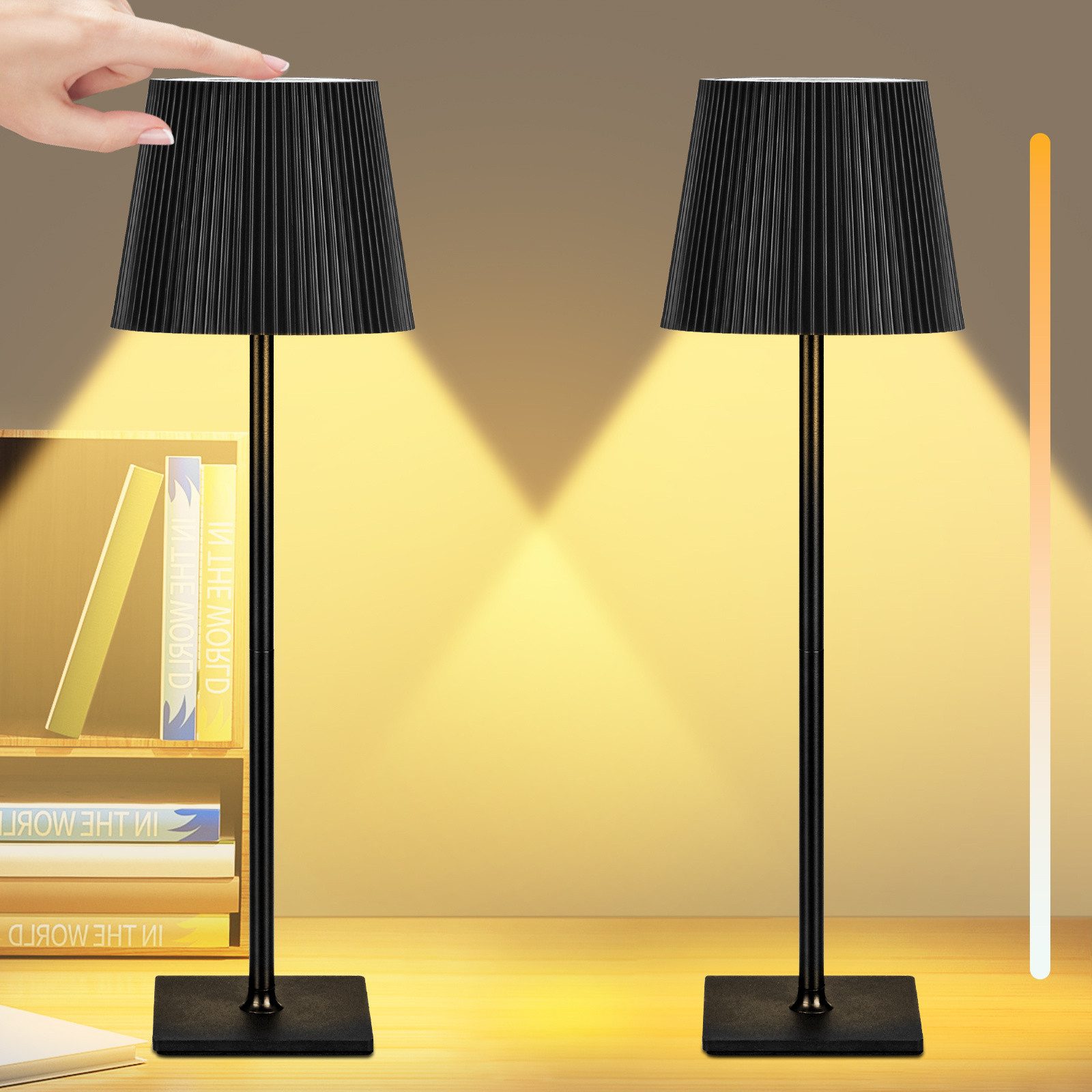 Kityhome Nachttischlampe 2er-Set kabellose Tischlampen mit günstig online kaufen