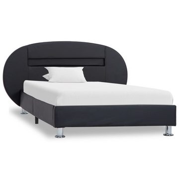 vidaXL Bett Bettgestell mit LED Schwarz Kunstleder 90x200 cm