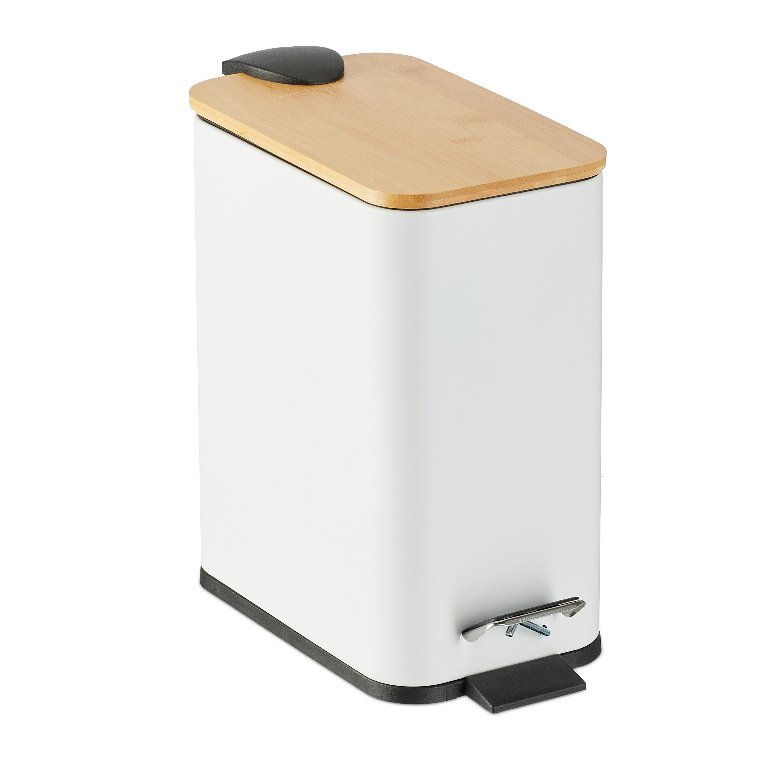 Kosmetikeimer Bad Mülleimer 5 l mit Bambusdeckel