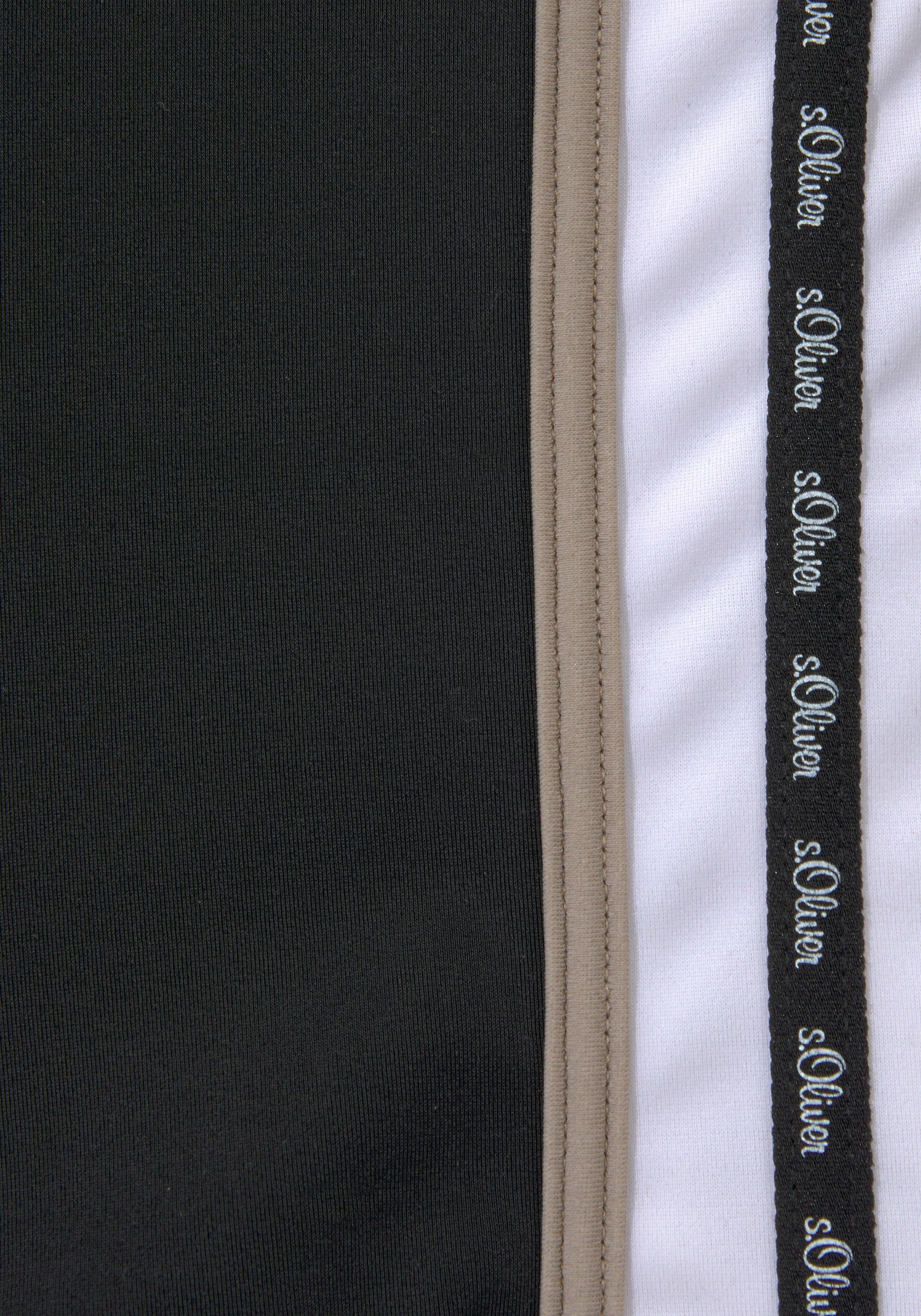 s.Oliver Reißverschlusstasche mit schwarz Boxer-Badehose