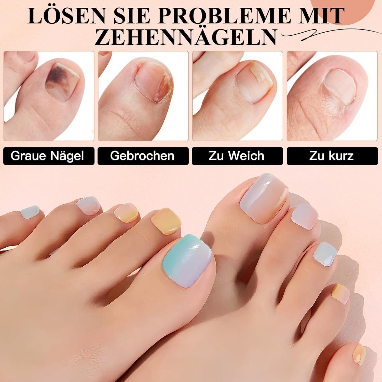 LuxusKollektion Nageldesign Zubehör Nagelspitze Dual Form Polygel 120 Stück mit Skalenlinien für Fußnägel – Bild 5 von 5