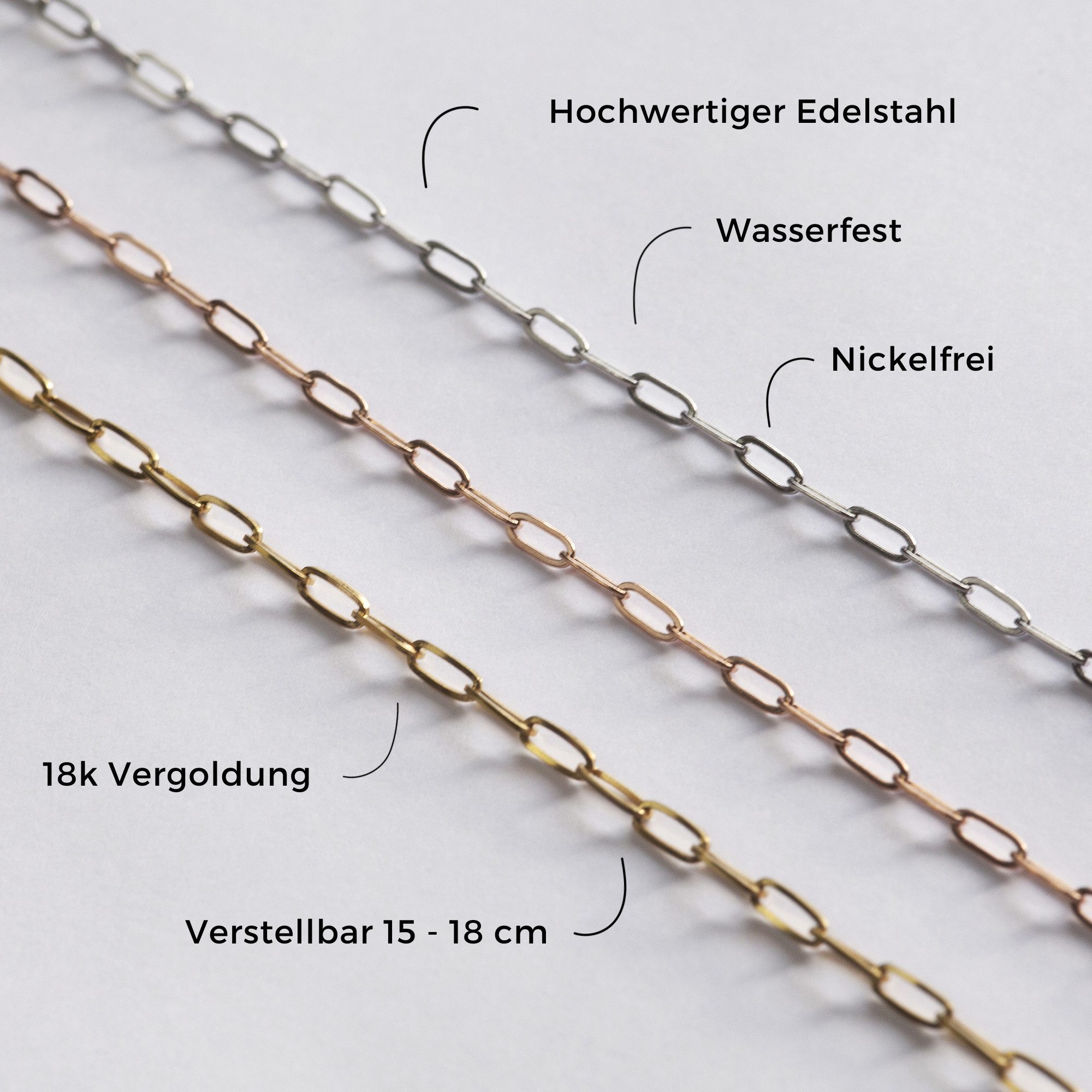 ALEXASCHA Gliederarmband Filigranes Armkettchen Edelstahl • vergoldete Armkette • verstellbar – Bild 4 von 5