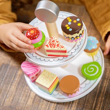 New Classic Toys® Spielzeug-Polizei Einsatzset Kuchenständer Süßigkeiten aus Holz mit Kuchen Kinderküchen-Zubehör