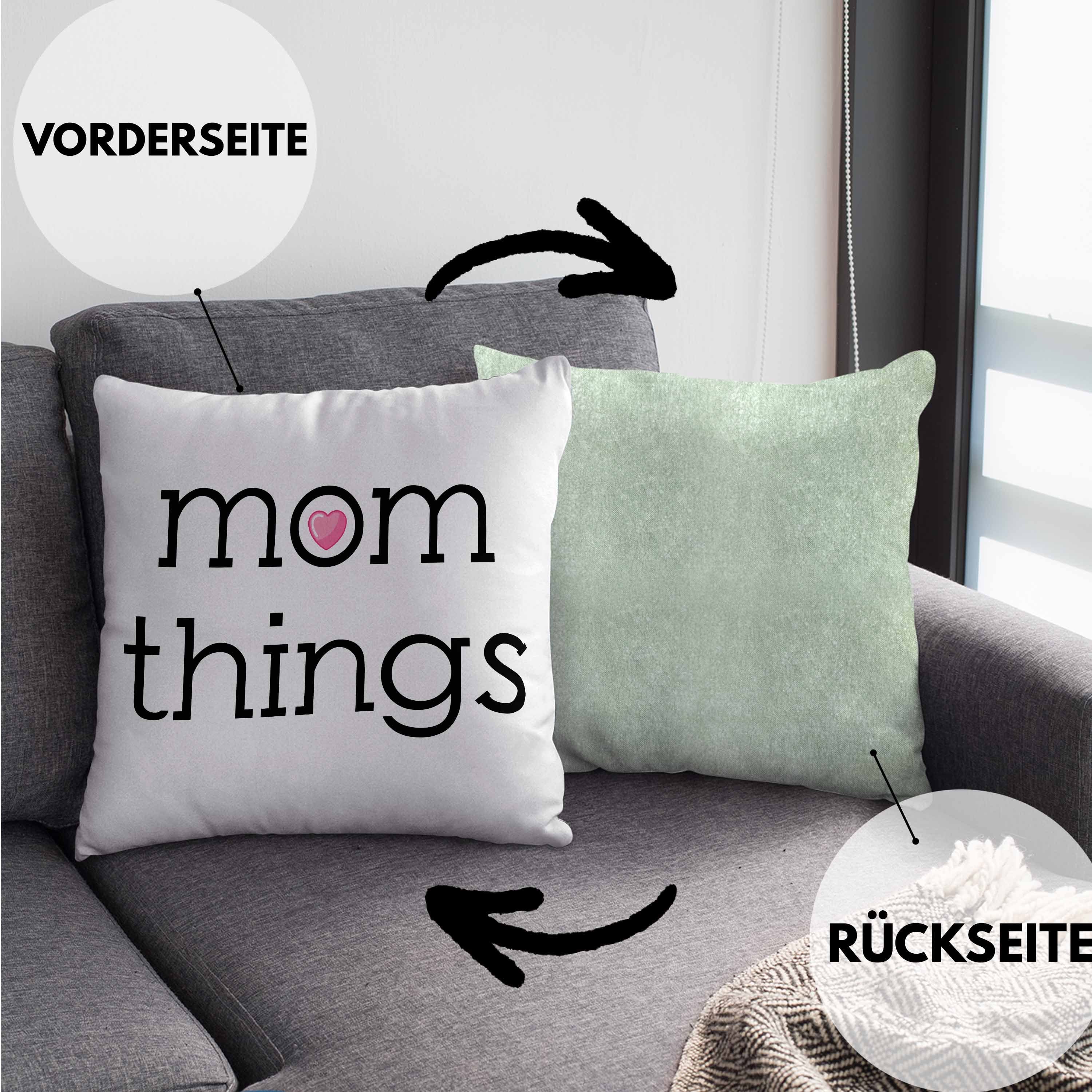 Dekokissen Kissen Trendation mit Trendation 40x40 Grün - Mom für Mütter Füllung Geschenk und Mama Dekokissen Things