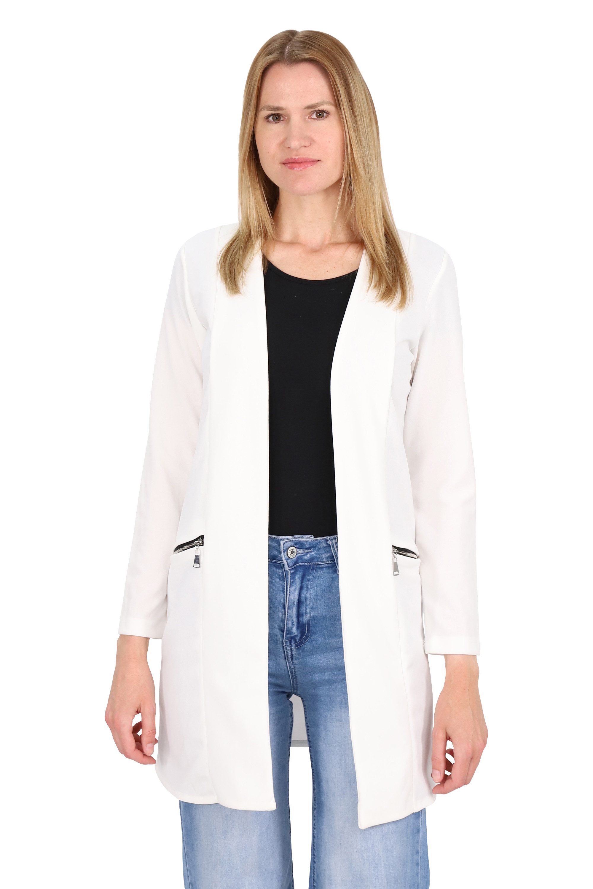 malito more than fashion Jackenblazer Long Blazer 6041-O offener Long Blazer