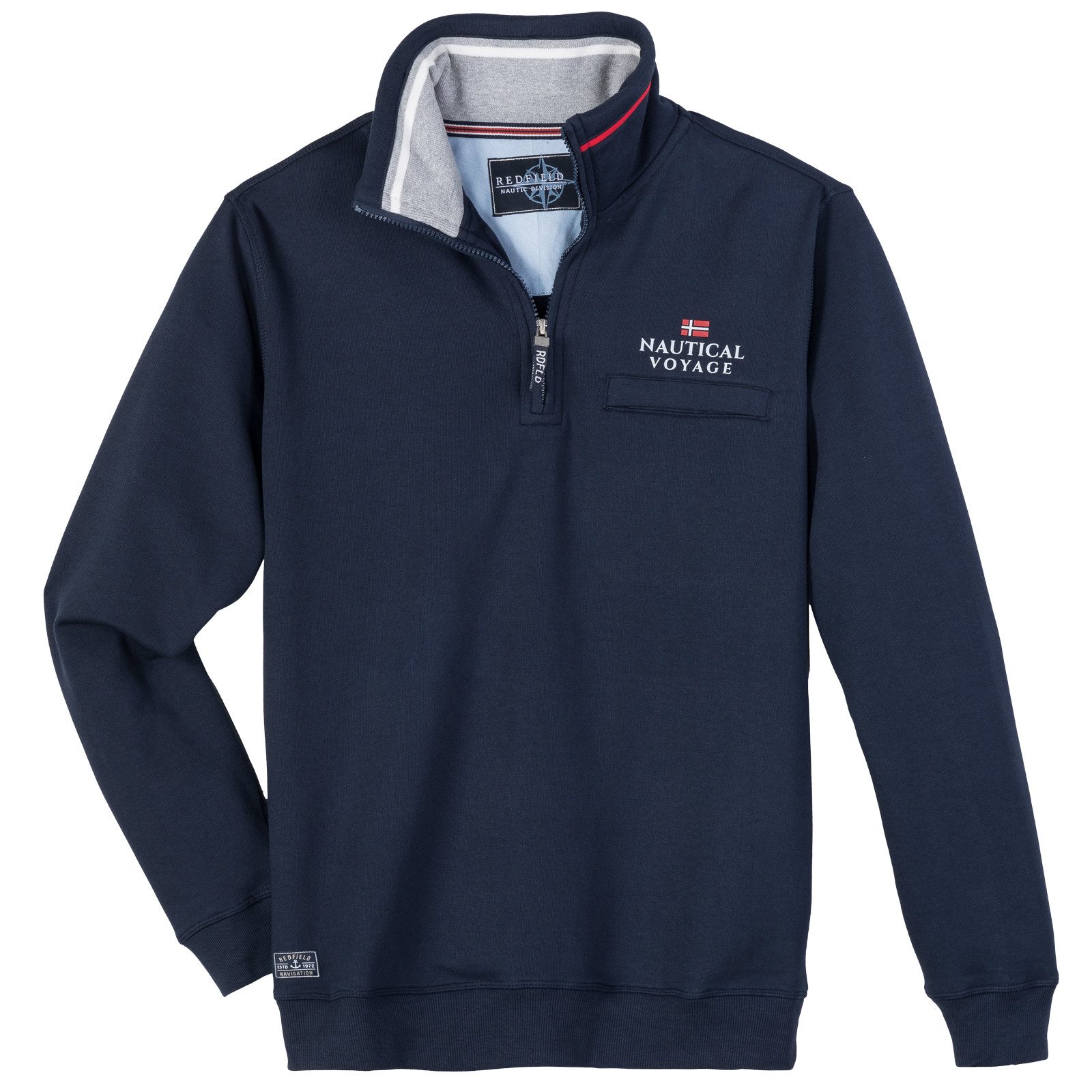redfield Sweater Redfield Sweat-Troyer dunkelblau Brusttasche XXL