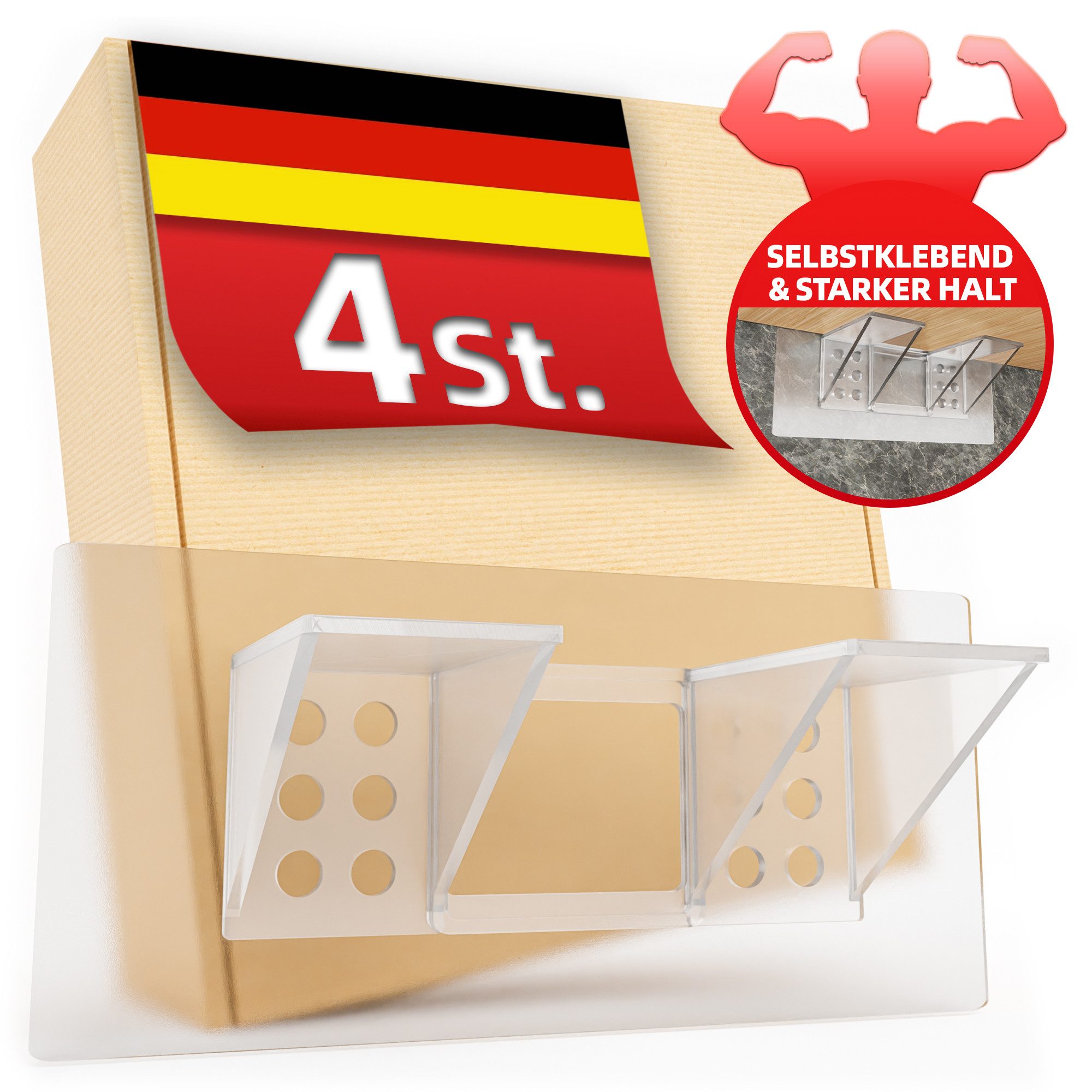 DEKAZIA Wandregalhalter ohne Bohren, Regalbodenhalter selbstklebend, günstig online kaufen