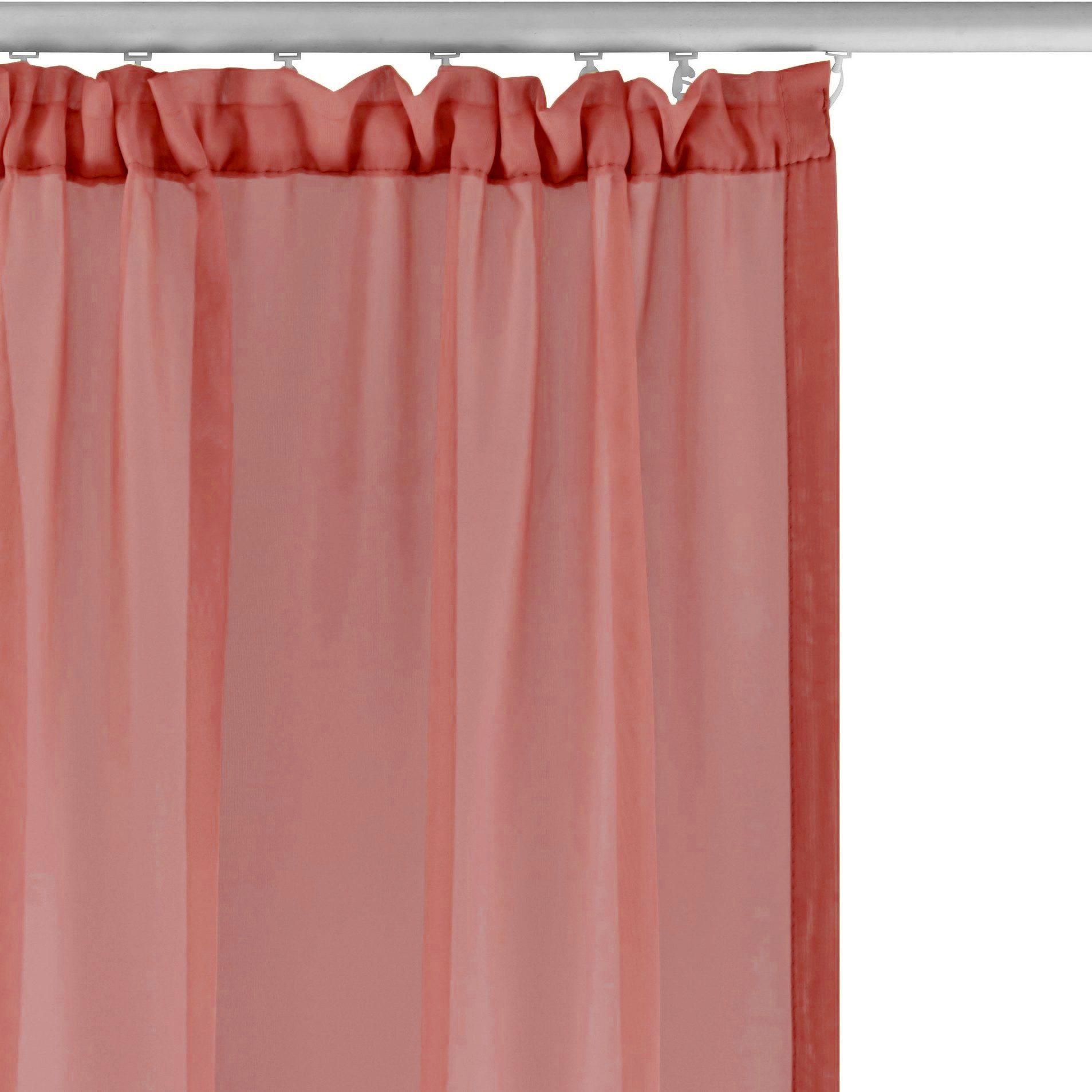 OTTO home Gardine XANA 1er- und 2er-Pack, Kräuselband, Topseller! (1 St), Kräuselband, transparent, Voile, Bestseller, einfarbig, 1 bzw. 2 Schals, pflegeleicht, – Bild 3 von 5