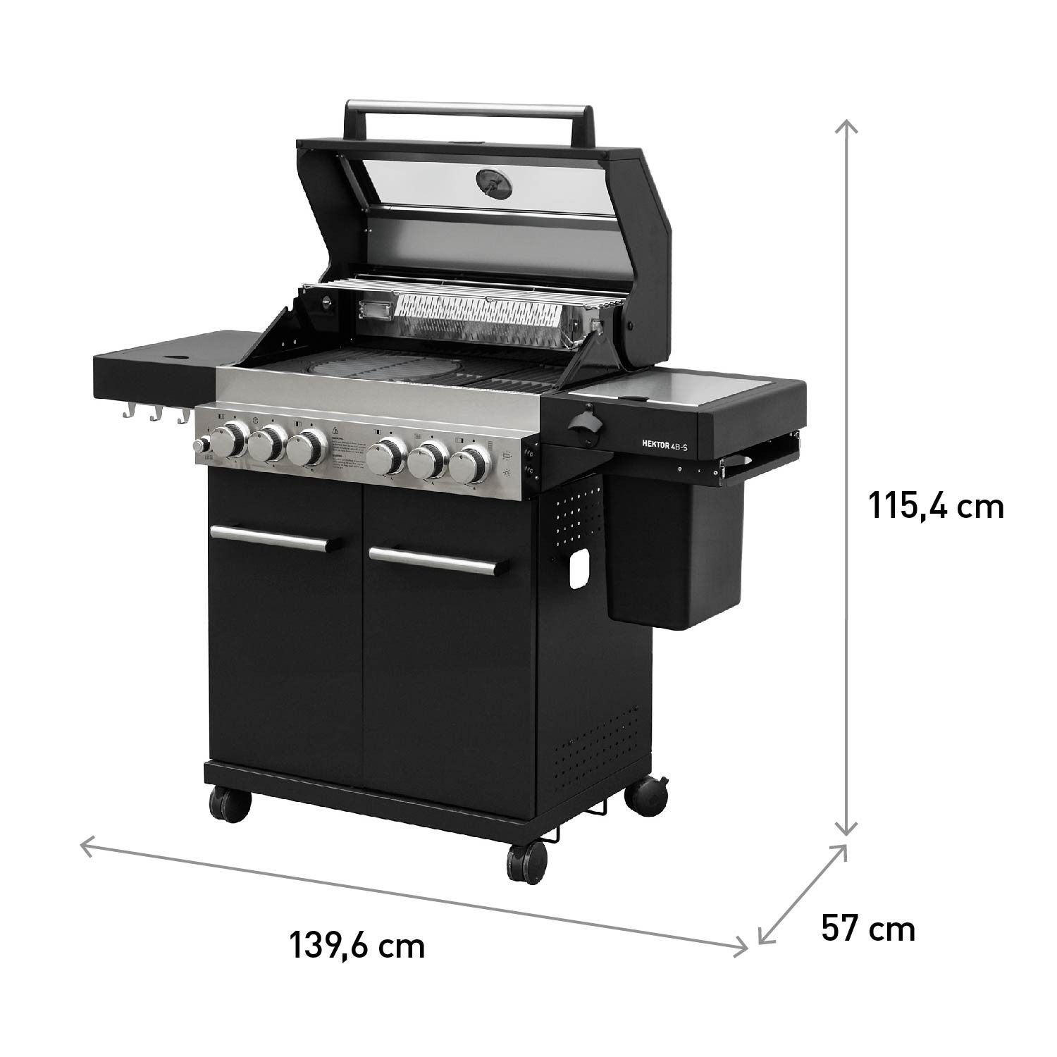 Feuergott Gasgrill FEUERGOTT Gas-Grillstation Hektor 4B-S Abdeckhaube – Bild 5 von 5
