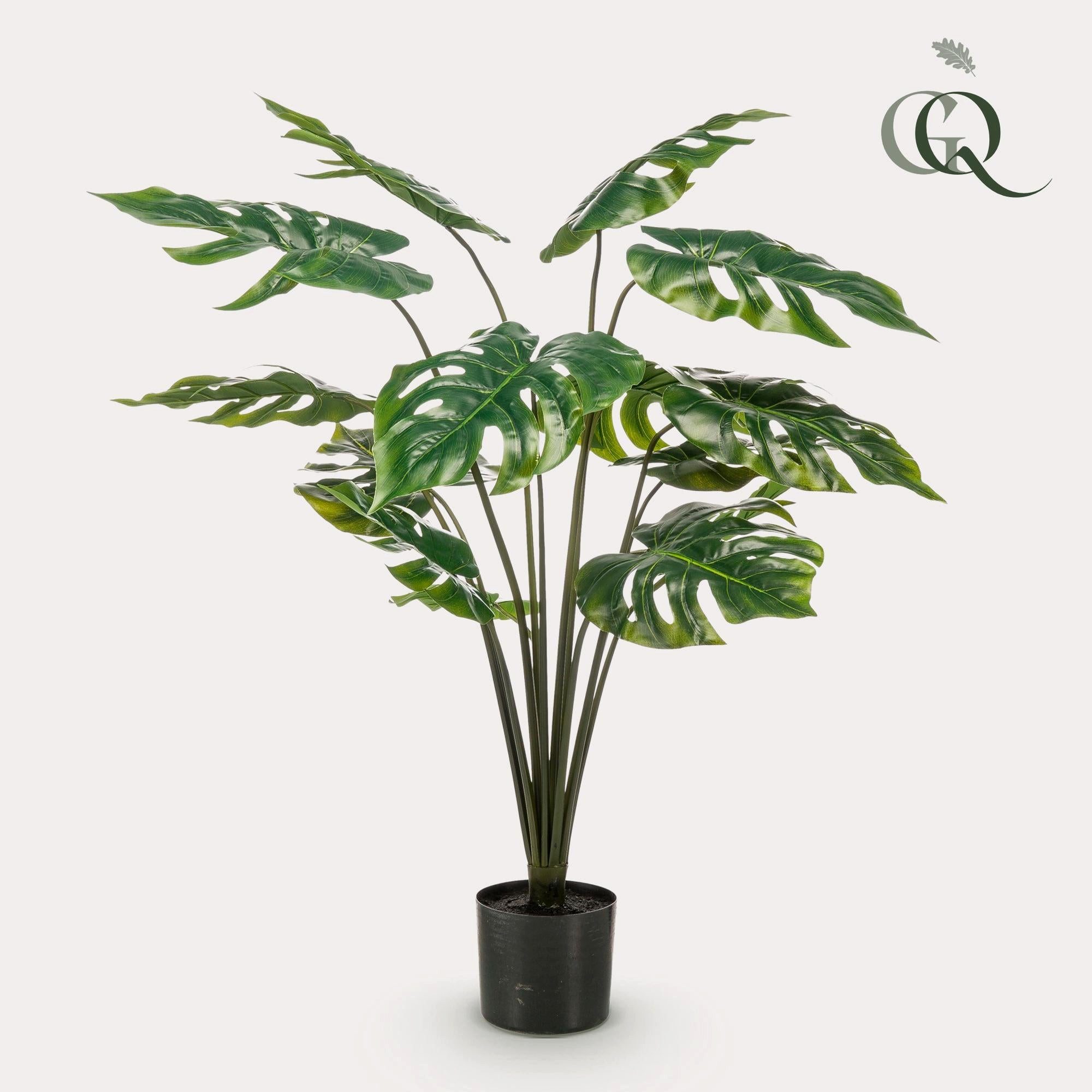 Kunstpflanze Kunstpflanze – Monstera Deliciosa – Löcherpflanze – 95 cm Kunstpflanze, Florora, Höhe 95 cm, Täuschend echt, Mit Einsatztopf