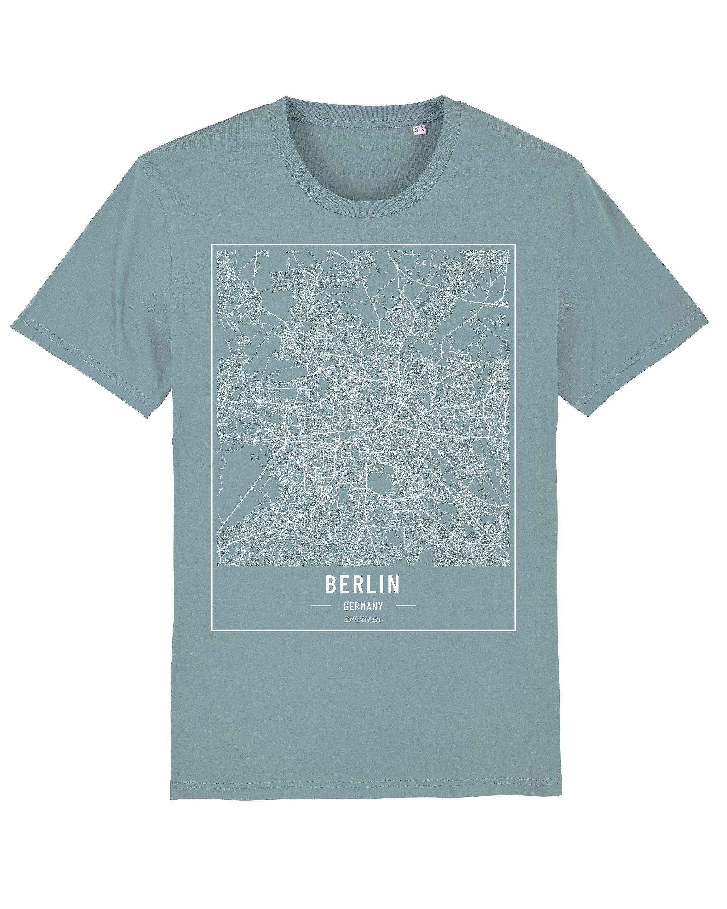 wat? Apparel Print-Shirt City maps Berlin Landkarte (1-tlg) citadel blau