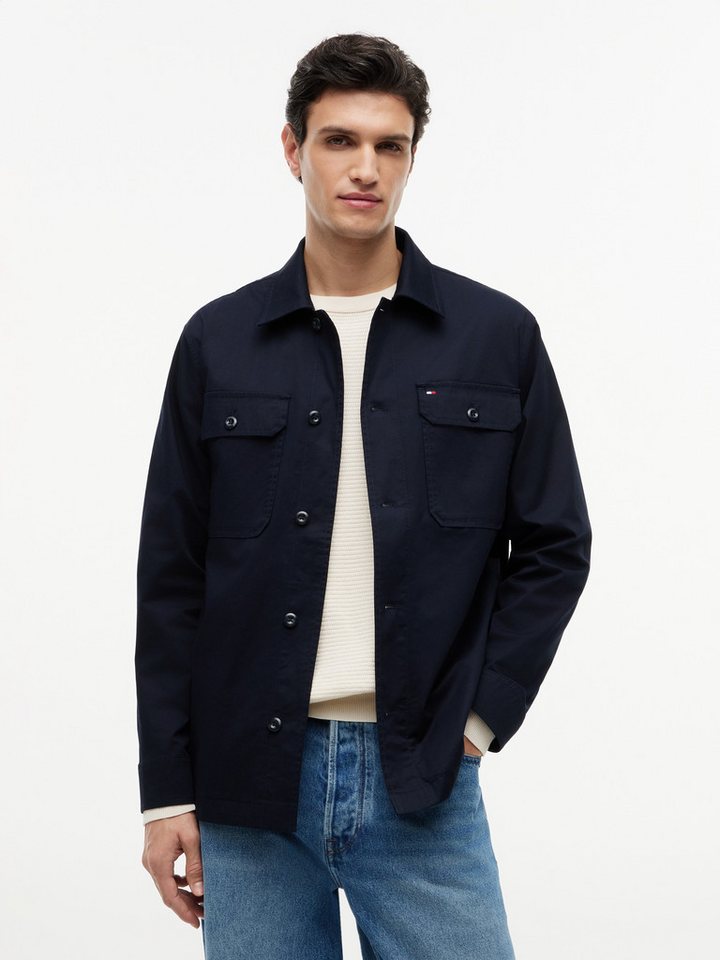 Tommy Hilfiger Hemdjacke COTTON BLEND SHIRT JACKET aus Baumwoll-Mix, Regular Fit