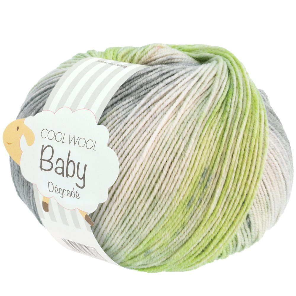 LANA GROSSA COOL WOOL BABY DÉGRADÉ Häkelwolle, 220 m (pure extrafeine Merinowolle, besonders geeignet für Babysachen), 50 g