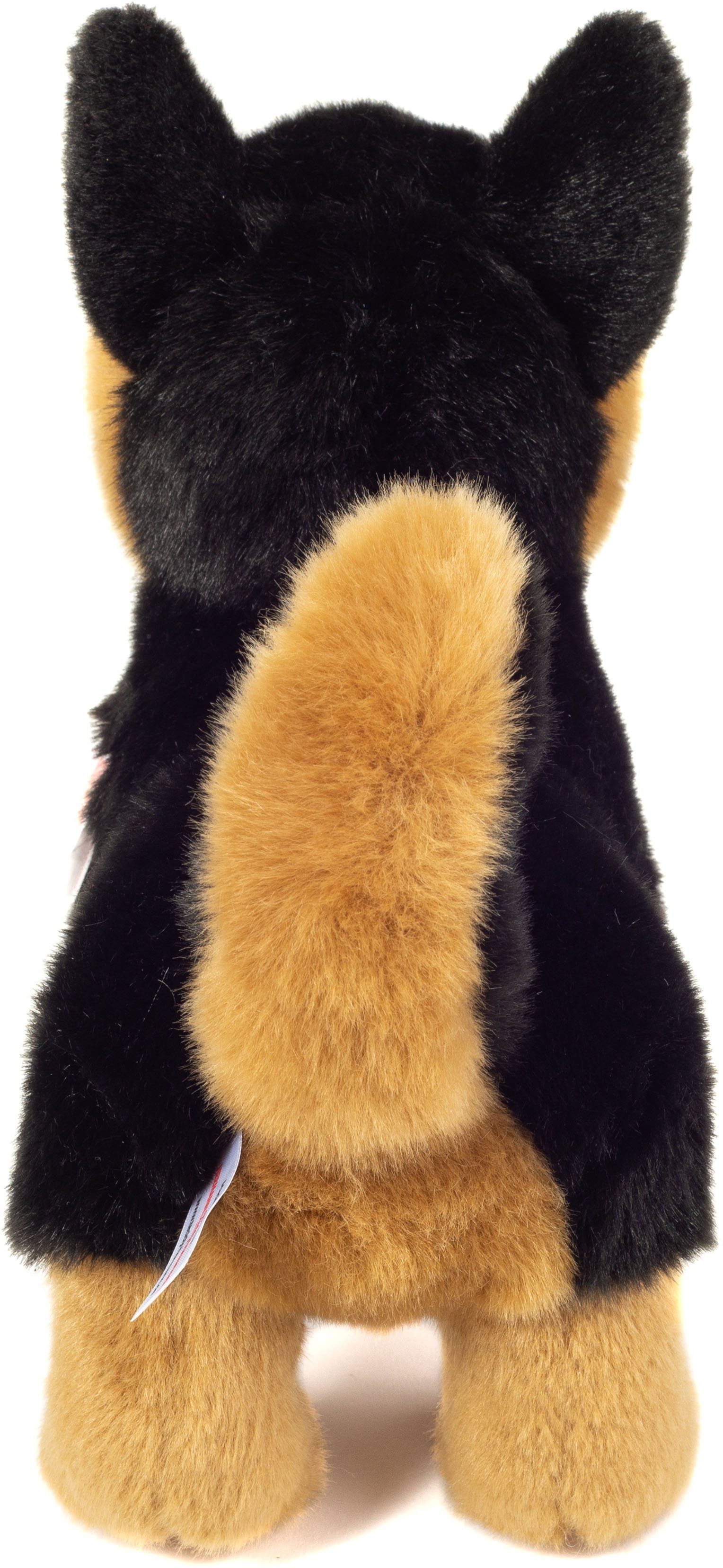 Teddy Hermann® Kuscheltier Schäferhund stehend schwarz/braun, 23 cm, zum Teil aus recyceltem Material