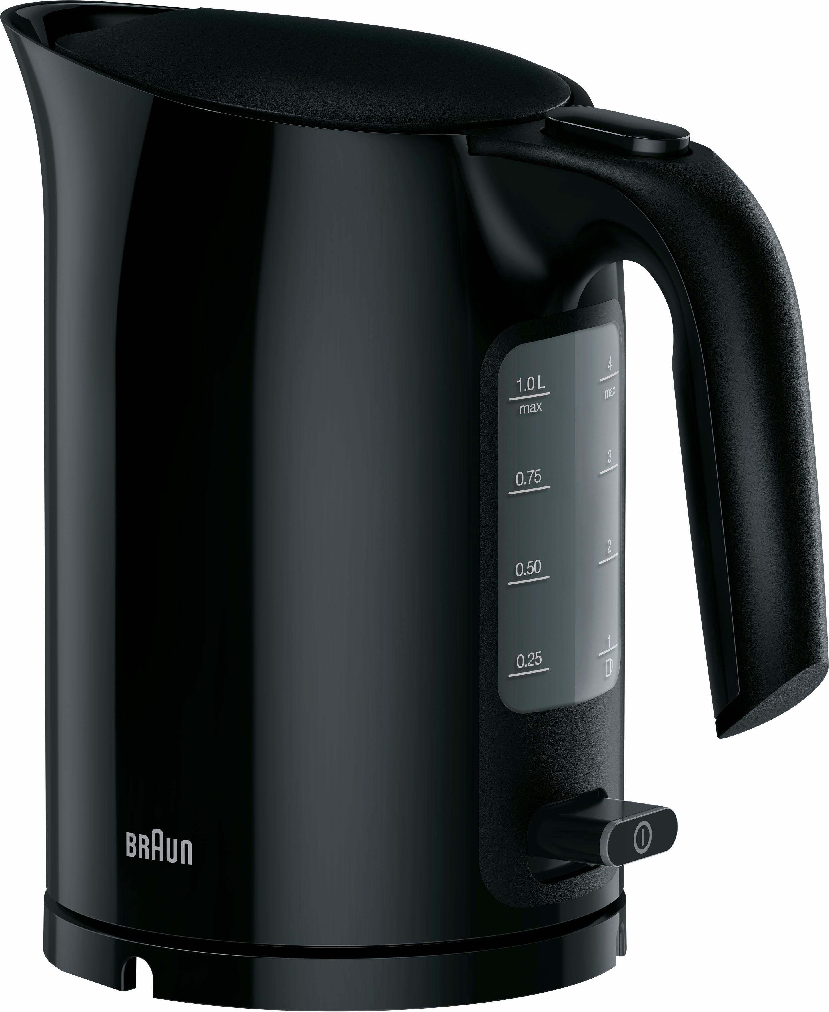 Braun Wasserkocher PurEase WK 3000 BK - 1,0 L, Schnellkochsystem, Anti-Kalk Filter, 1 l, 2200 W, 2.200 W, Kocht 200 ml in 45 Sek., 360 Grad Heitzsockel – Bild 2 von 5