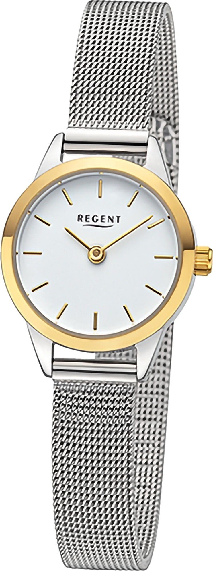 Regent Quarzuhr Regent Damen (ca. rund, Metallarmband Damen extra Analog, 23mm), groß Armbanduhr Armbanduhr