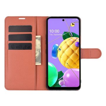 König Design Handyhülle LG K52, Schutzhülle Schutztasche Case Cover Etuis Wallet Klapptasche Bookstyle