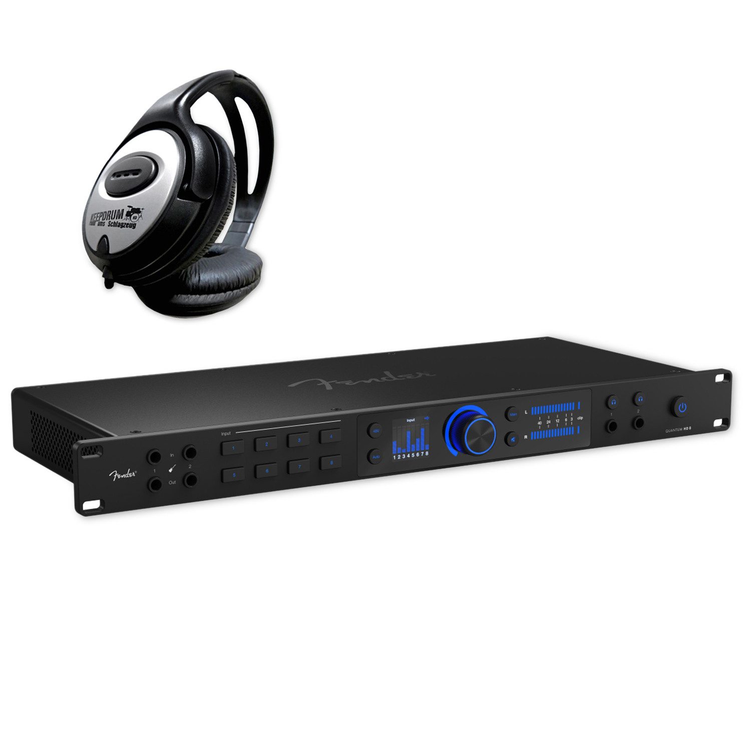 Fender Fender Audio-Interface Quantum HD 8 26-Kanal mit Kopfhörer Digitales Aufnahmegerät (Vorteils-Set mit Kopfhörer)