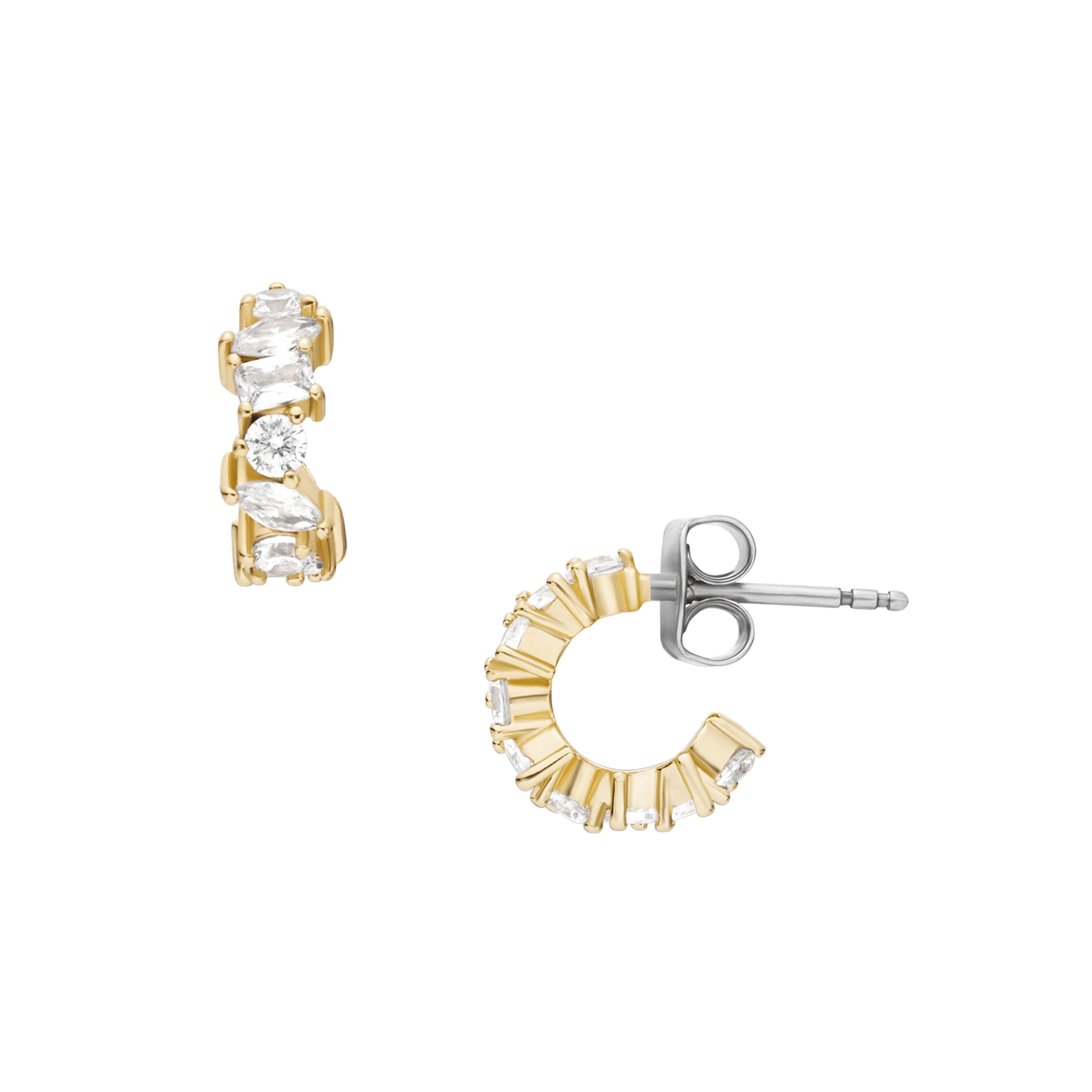 Fossil Paar Ohrstecker Schmuck Geschenk Metall ELLIS, mit Zirkonia (synth)