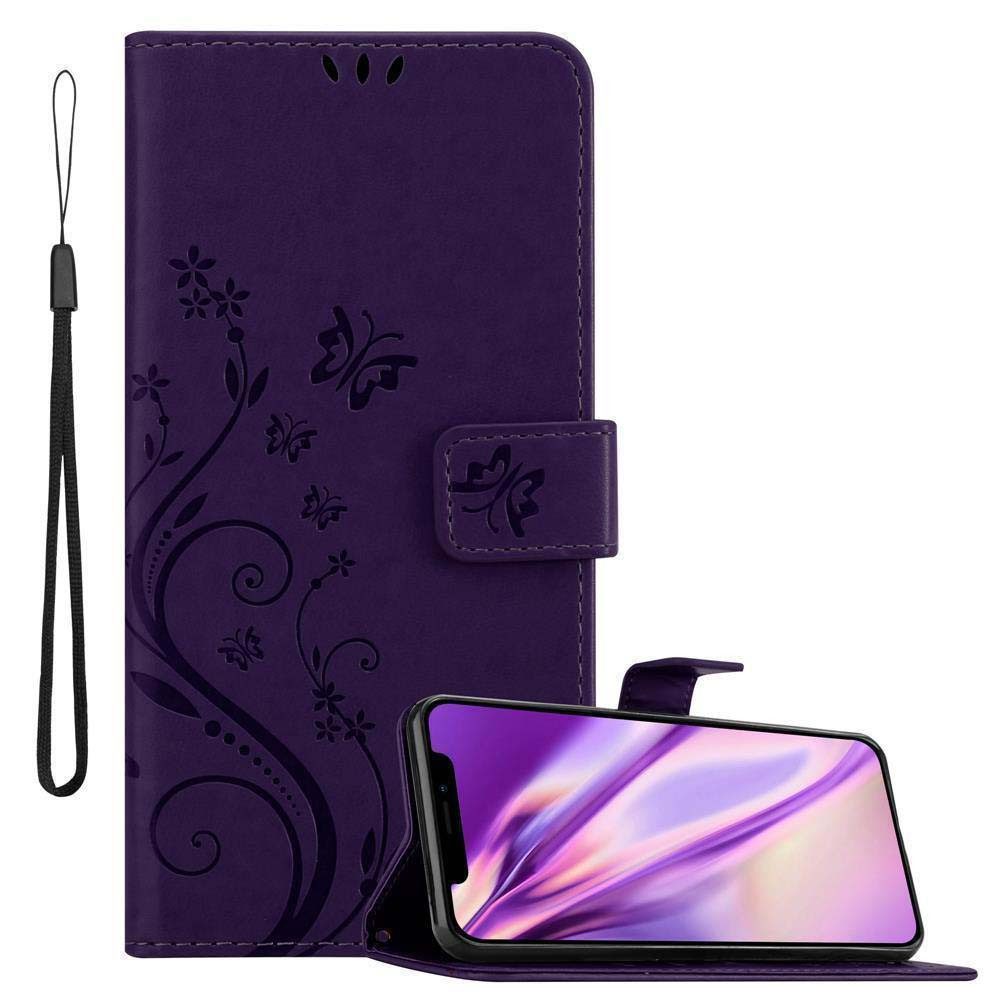 Cadorabo Handyhülle für iPhone 11 Hülle Apple iPhone 11, Hülle Schutzhülle Blumen Flower mit Standfunktion Kartenfach Magnet