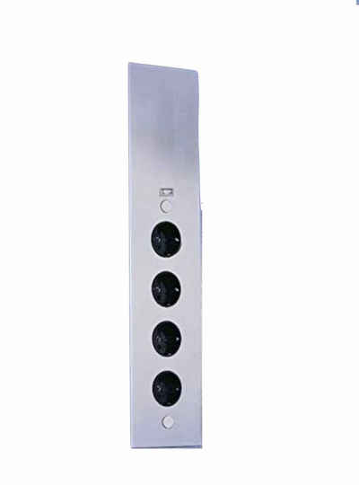 Thebo THEBO Salome Energie-Ecksäule Edelstahl, 4-fach, 1 USB-Anschluss, Mehrfachsteckdose