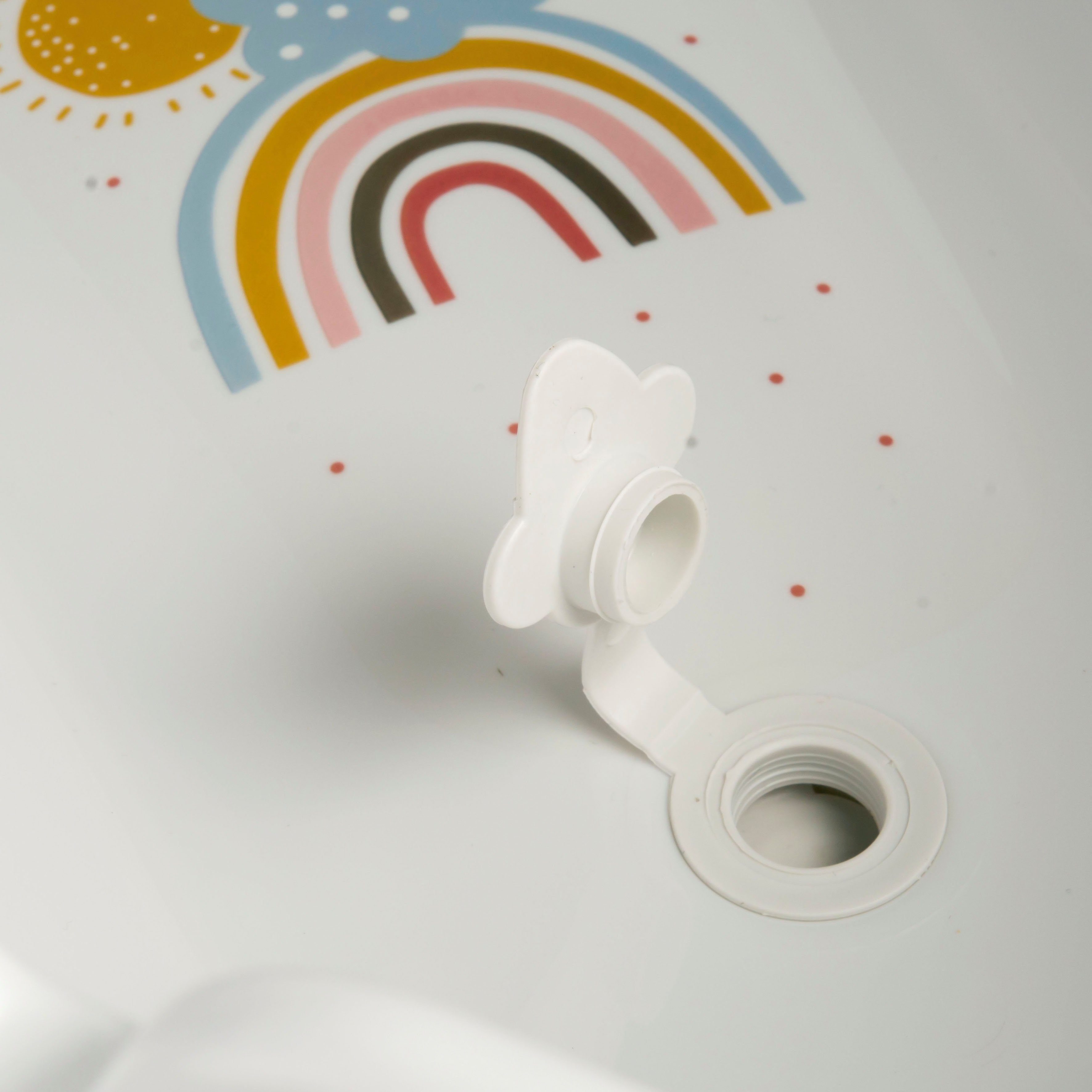 keeeper Babybadewanne Maria - Rainbow, Made in Europe weiß, Stöpsel, mit