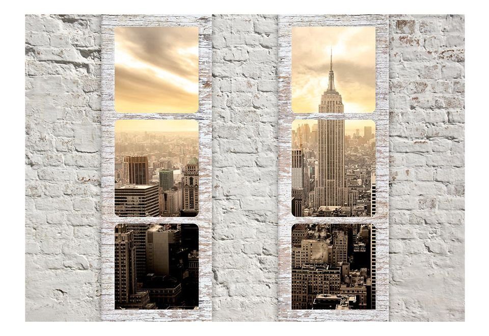 KUNSTLOFT Vliestapete New York: view from the window 4x2.8 m, Halb-matt, lichtbeständige Design Tapete