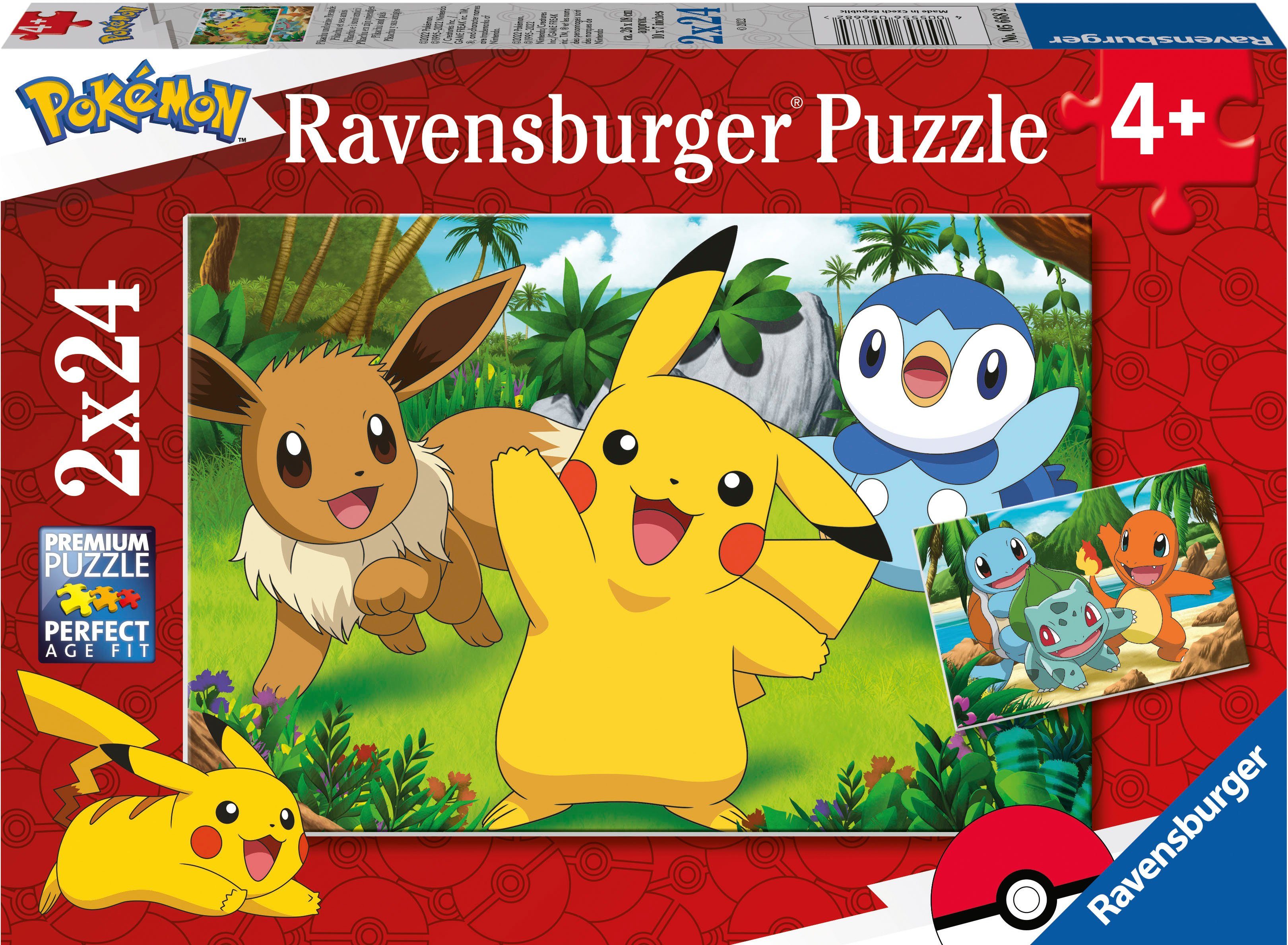 Ravensburger Puzzle Pikachu und seine Freunde, 48 Puzzleteile, 2x24 Teile, günstig online kaufen