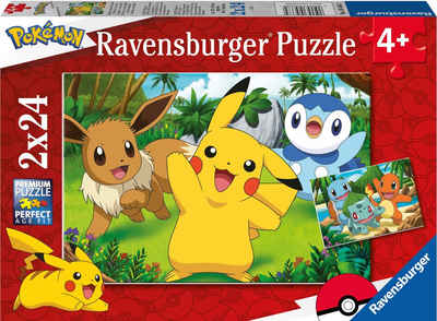 Ravensburger Puzzle Pikachu und seine Freunde, 48 Puzzleteile, 2 x 24 Teile; Made in Europe; FSC® - schützt Wald - weltweit