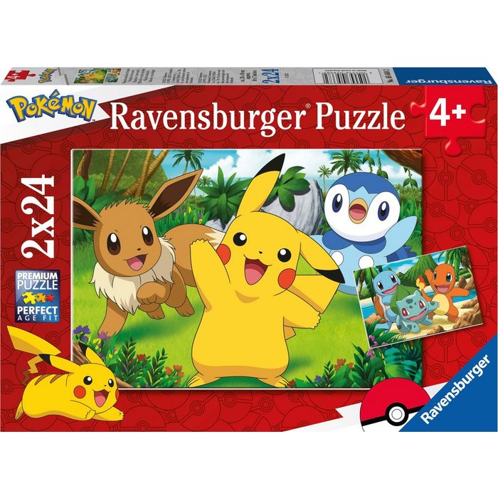 Ravensburger Puzzle Pikachu und seine Freunde 48 Puzzleteile 2 x 24 Teile; Made in Europe; FSC® - schützt Wald - weltweit