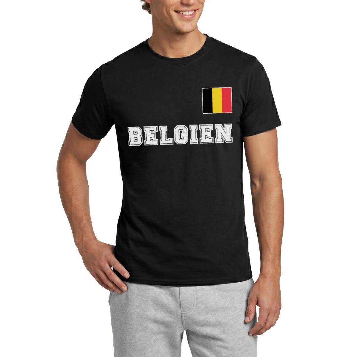 Spreadshirt T-Shirt Belgien Trikot, Belgien Fußball Männer T-Shirt (1-tlg)