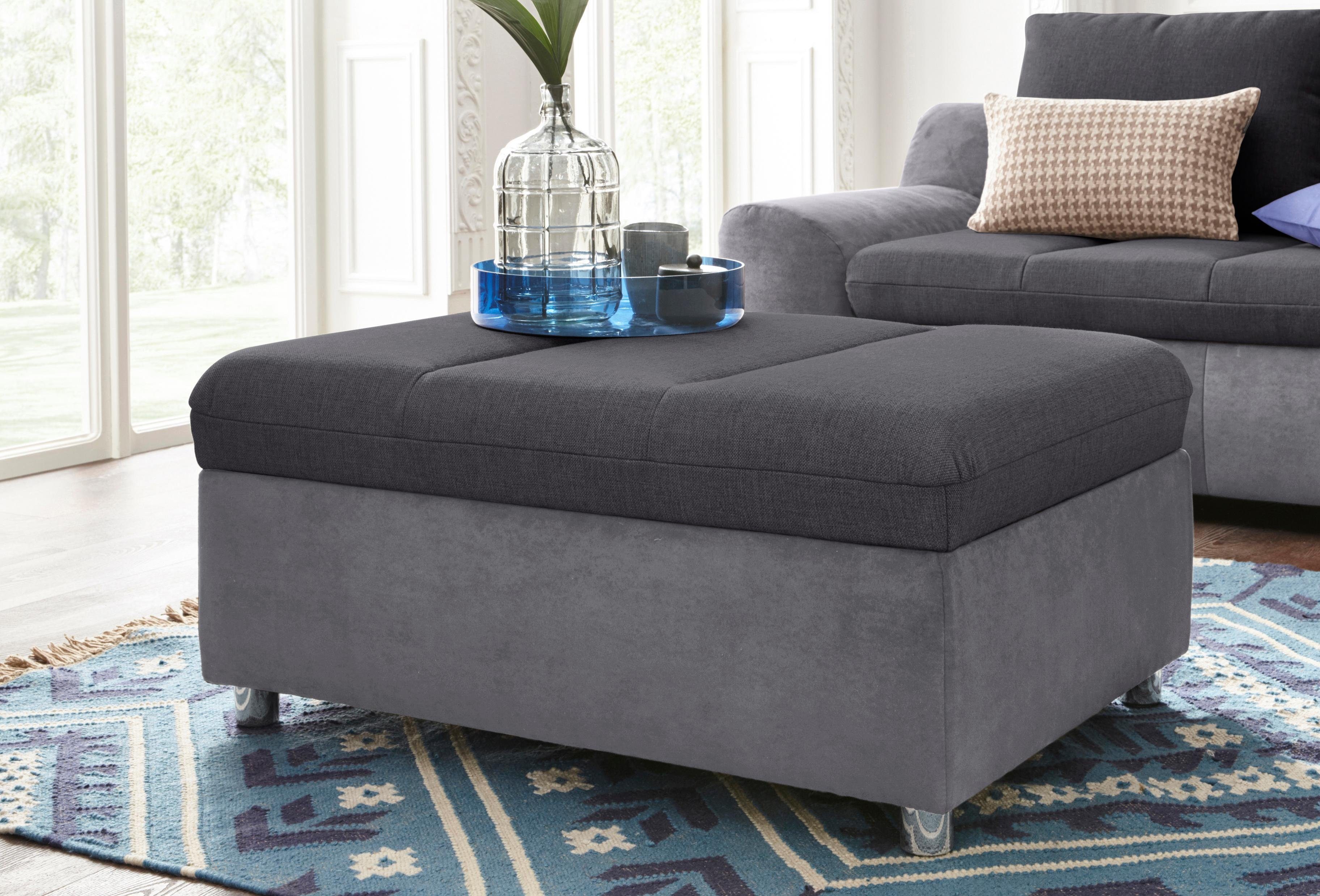 sit&more Polsterhocker »Aurano«, Frei im Raum stellbar sit&more Polsterhocker, grau, Luxus-Microfaser ALTARA NUBUCK®