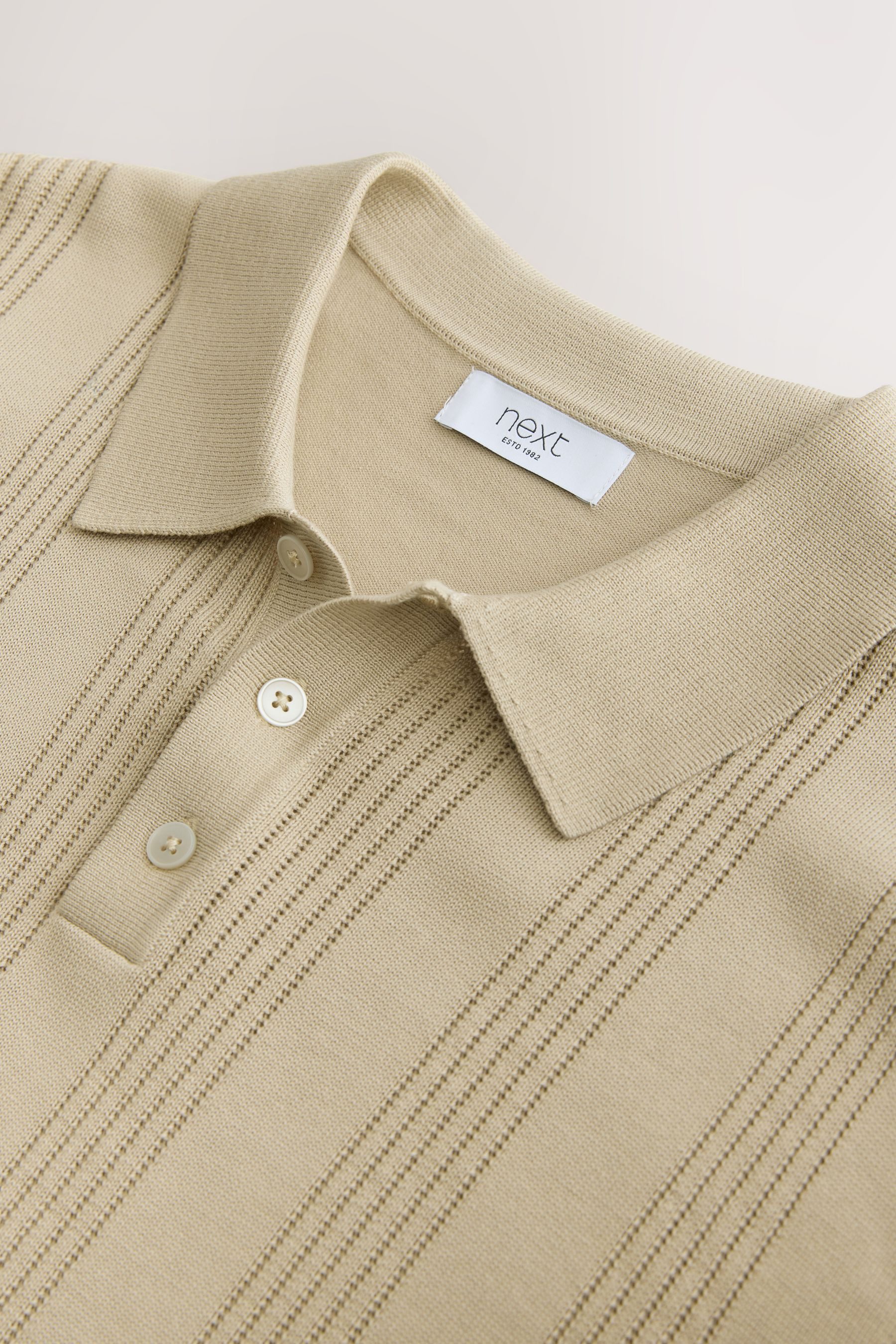 Next Poloshirt Regular Fit Poloshirt aus Strick, Pointelle (1-tlg) günstig online kaufen