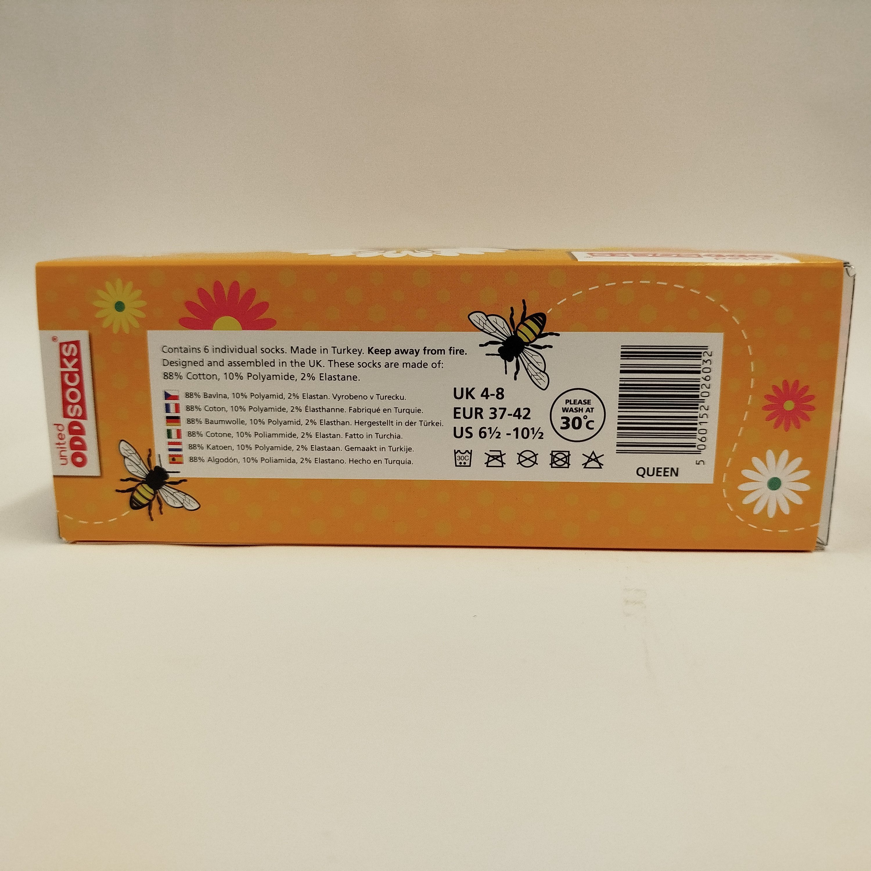 United Oddsocks Freizeitsocken Bee Yourself Bienen Oddsocks Socken in 37-42 im 6er Set