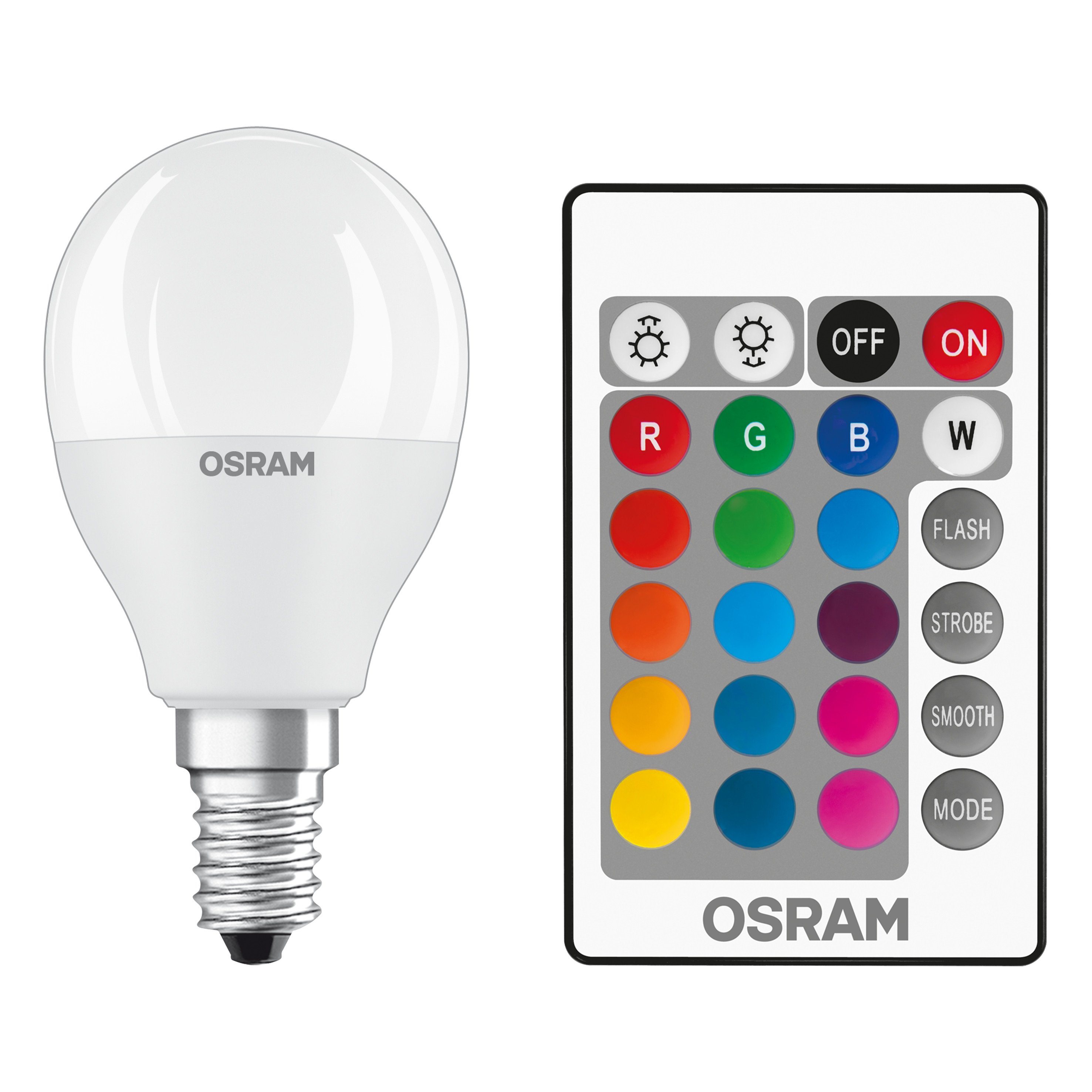 Consumer LED RGBW Lampe mit Fernbedienung »ST CLAS P 40 FR 5.5 W/827 E14 RGBW« Consumer LED RGBW Lampe mit Fernbedienung »ST CLAS P 40 FR 5.5 W/827 E14 RGBW«