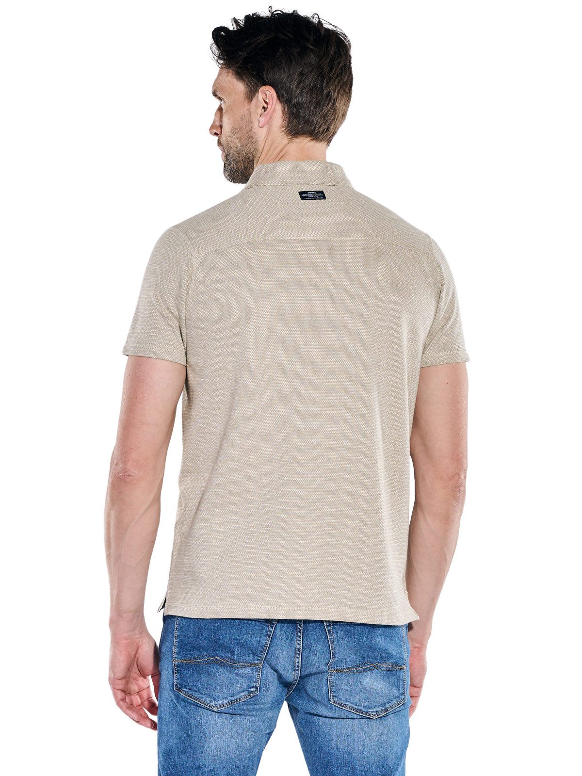 Engbers Poloshirt Herren Poloshirt mit Reißverschluss, Beige