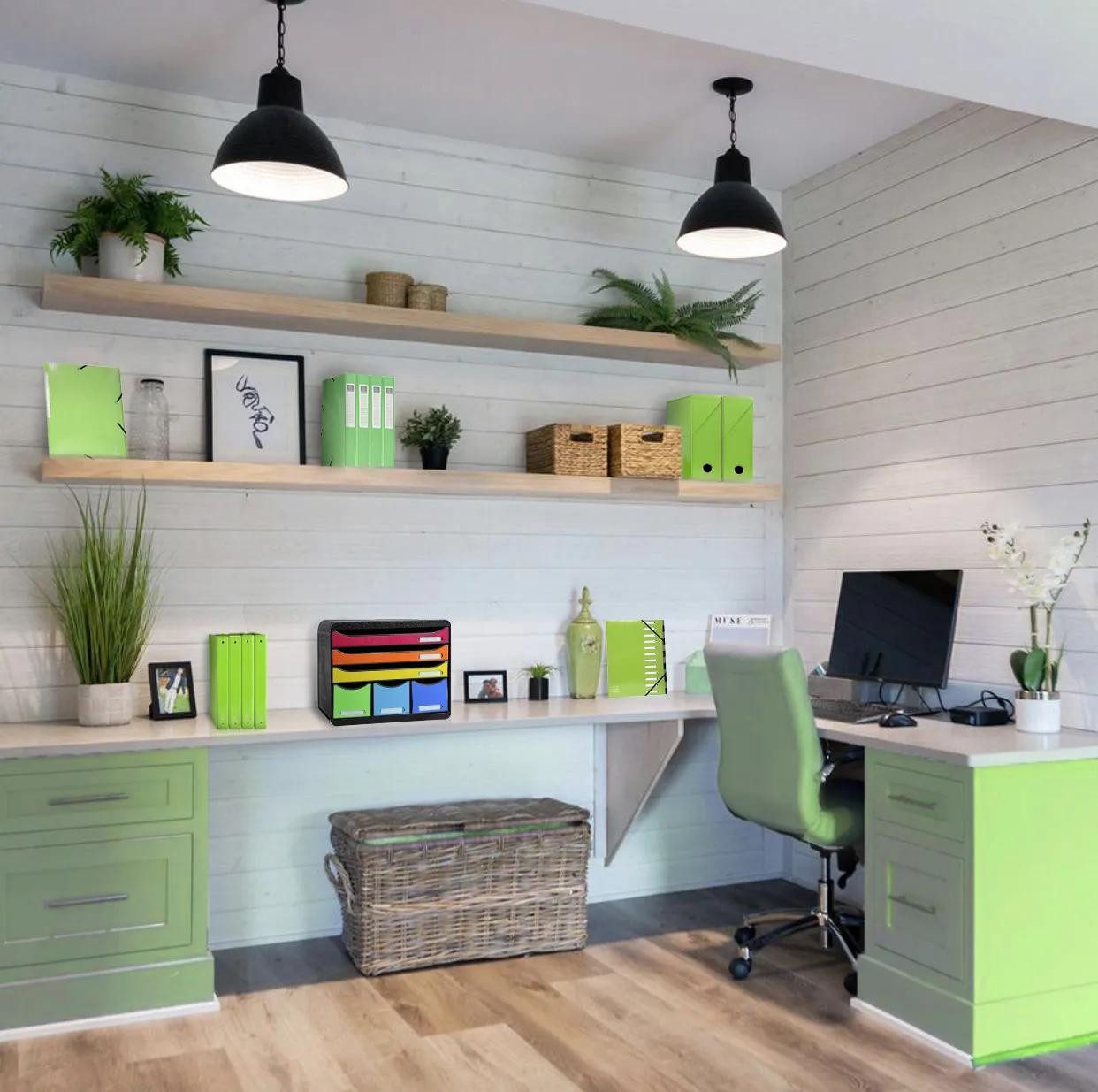 EXACOMPTA Ringbuchmappe 10x Ringbuch Karton 4Ring 30mm Rücken 40mm 32x26cm A4 Anisgrün 519297E, Karton Ringbücher