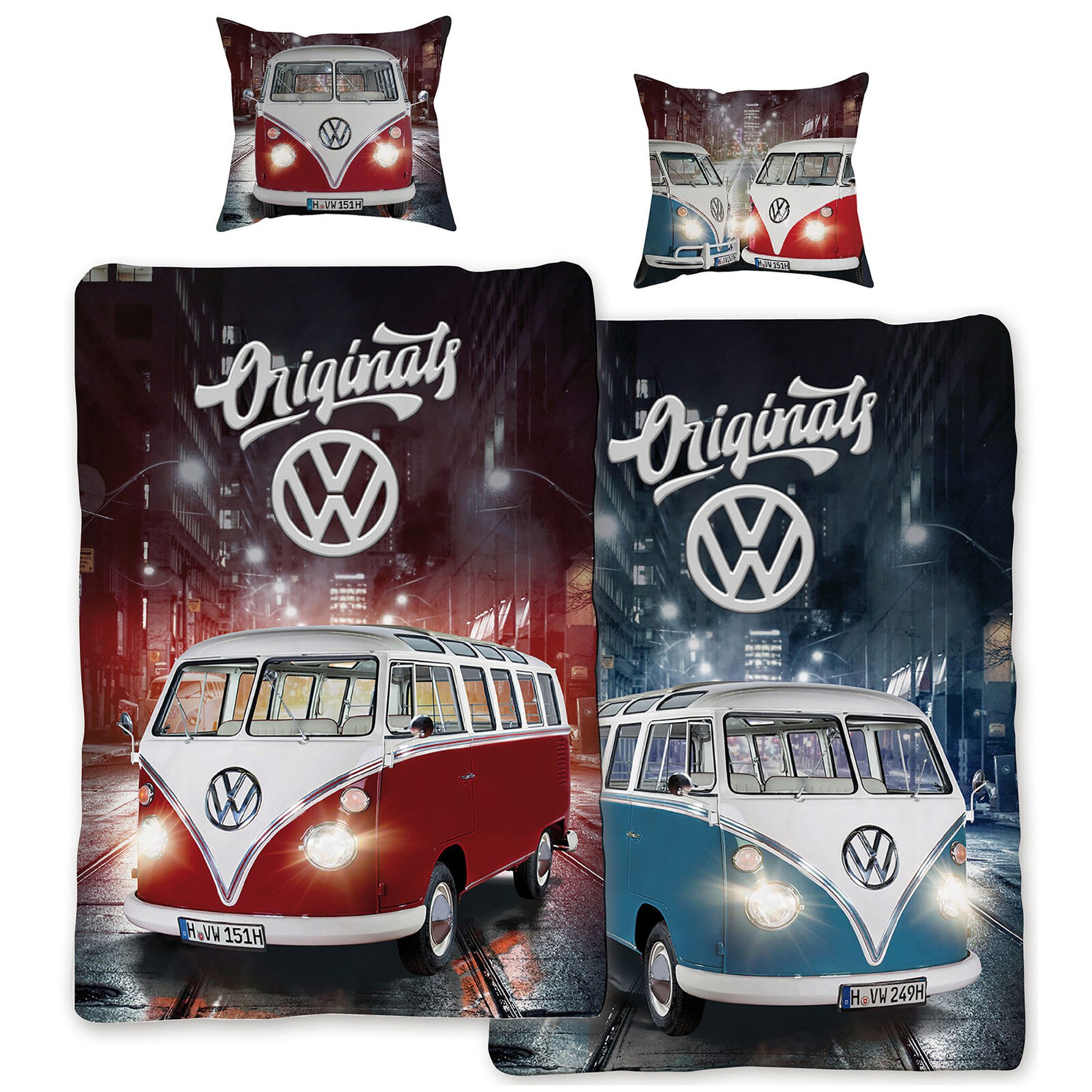 BERONAGE Kinderbettwäsche VW Volkswagen Bulli Bettwäsche günstig online kaufen