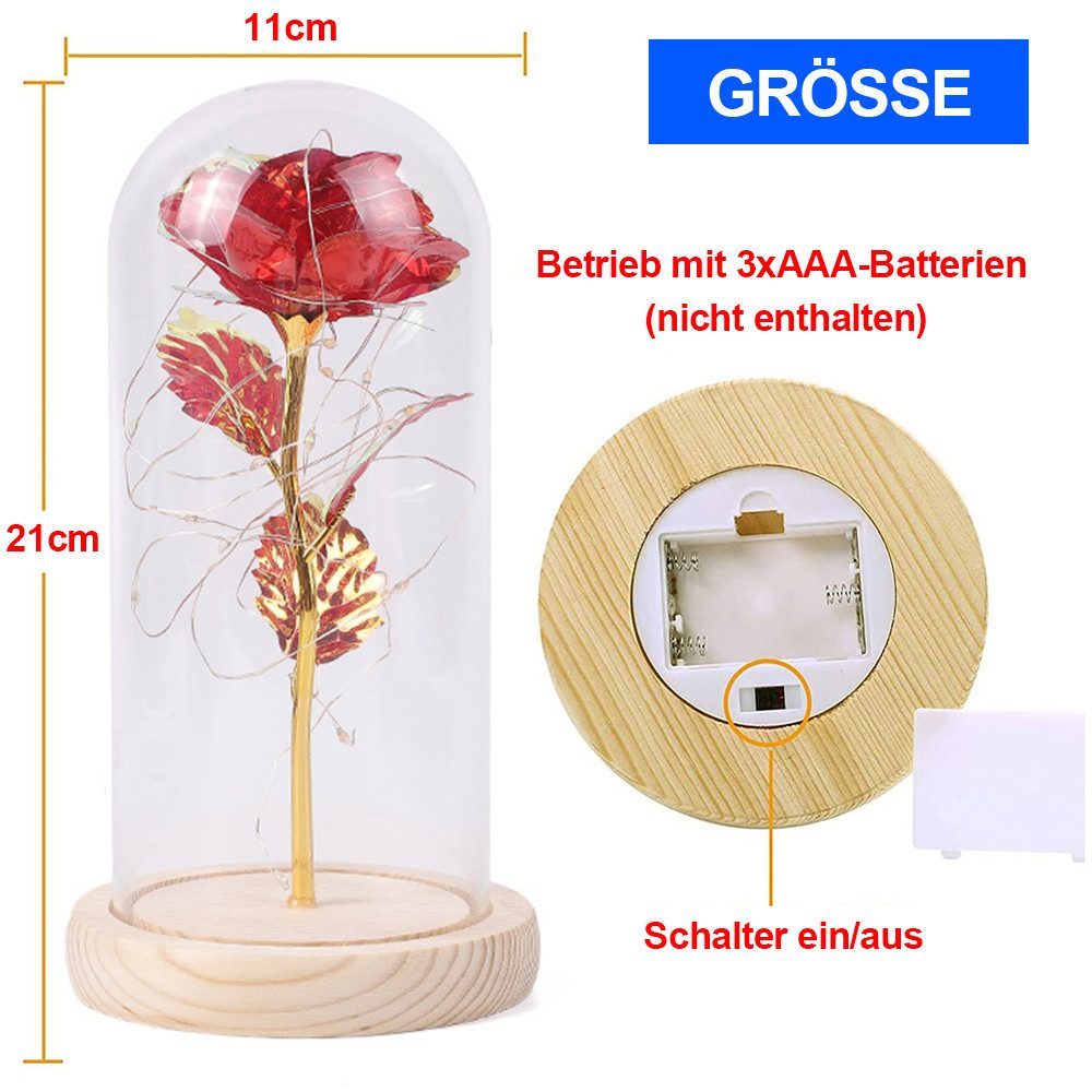 Kunstblume Galaxy Rose Blume Geschenk, LED-Lichterkette günstig online kaufen
