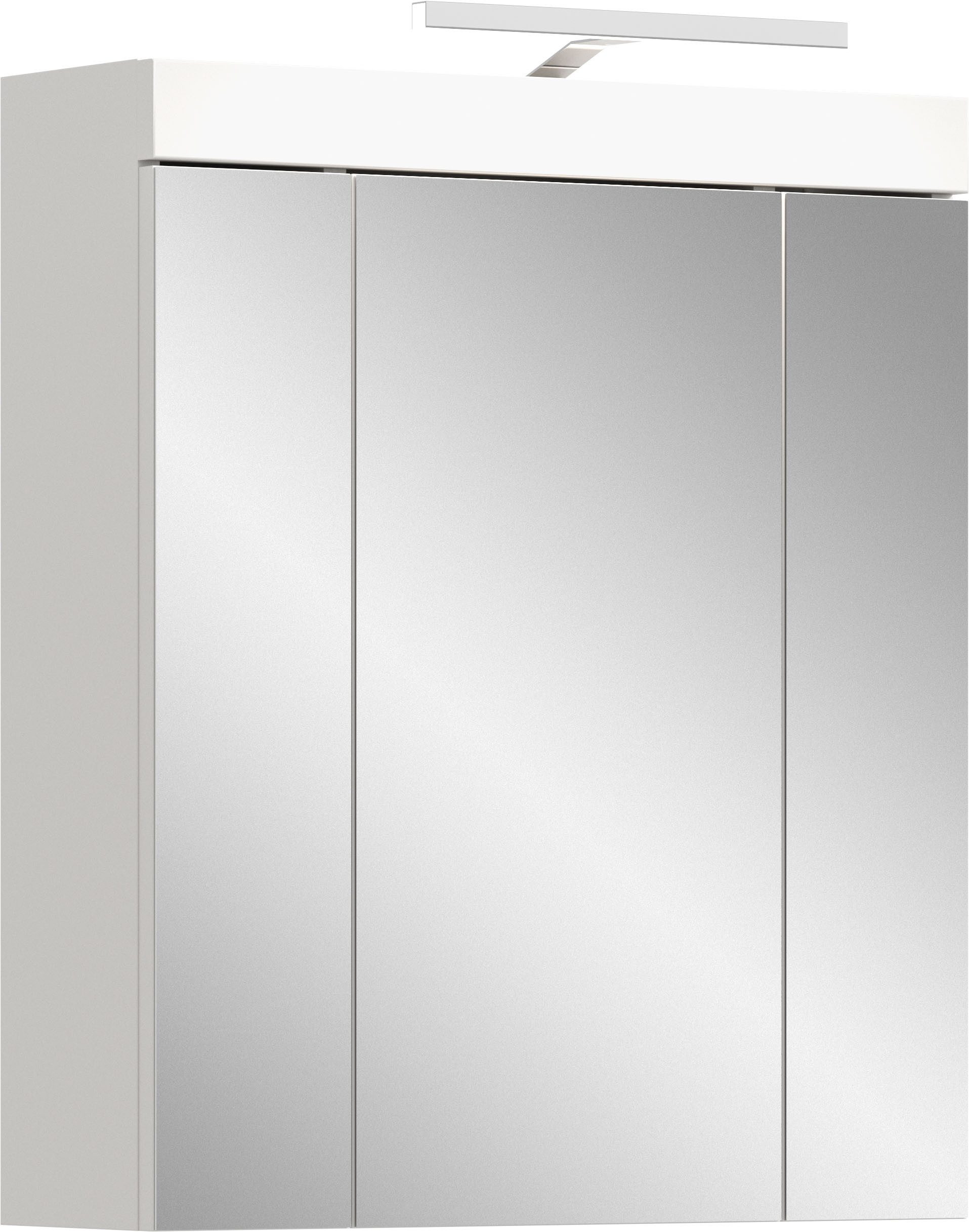 OTTO home Badezimmerspiegelschrank MAOI, mit 3 Spiegeltüren, in verschiedenen Ausführungen erhältlich (Wahlweise 60 oder 80 cm & mit oder ohne Beleuchtung) Badmöbel, Badschrank, Schrankspiegel, Spiegel, Bad, Badezimmer
